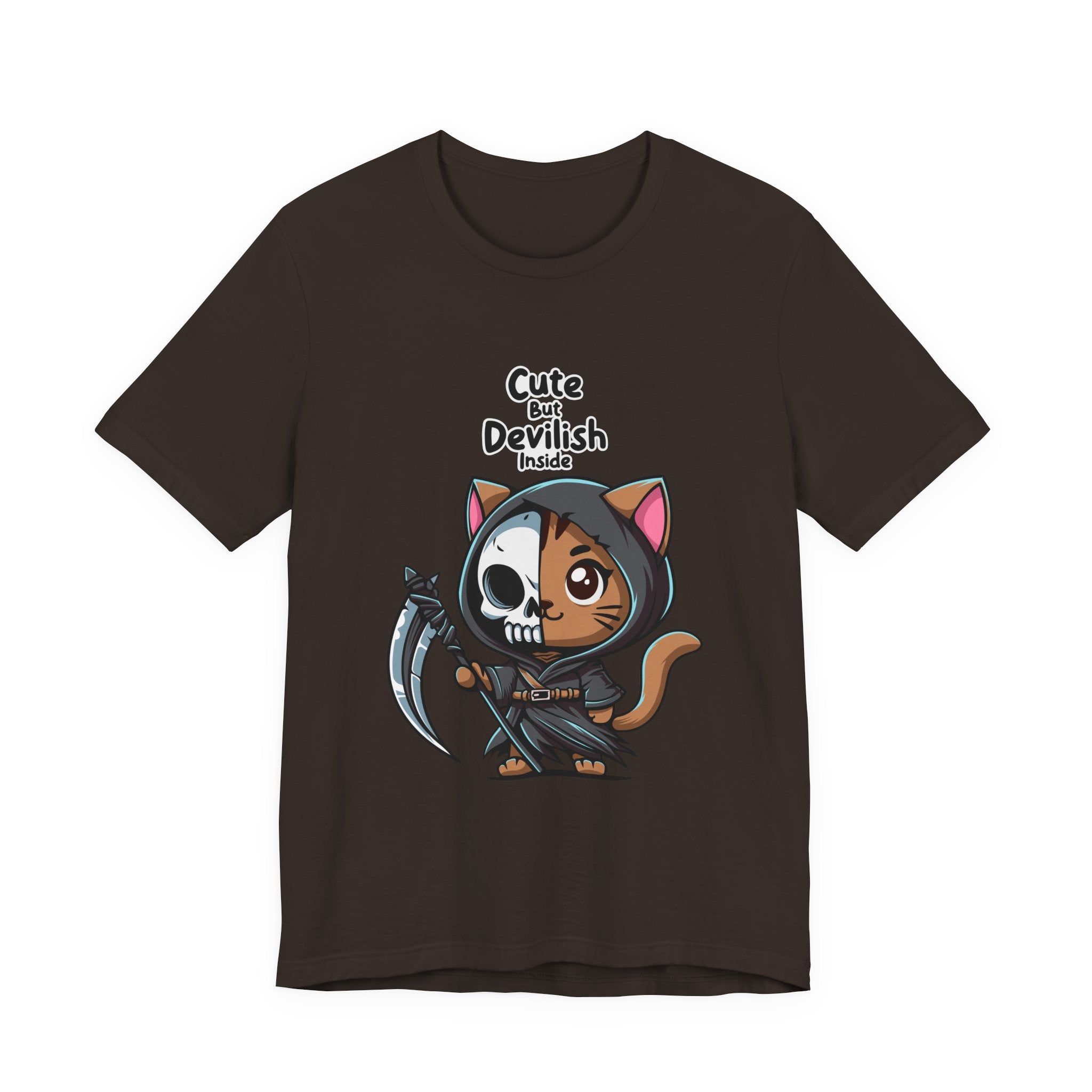 Cute But Devilish Inside Cat Kawaii Grim Reaper Kitty T-Shirt