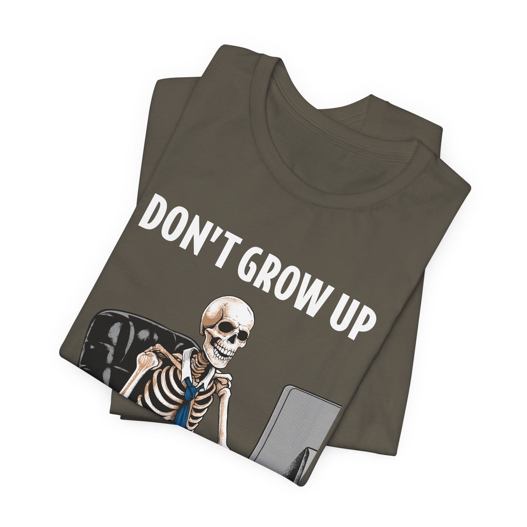 Skeleton Worker Rat Race Slogan T-Shirt