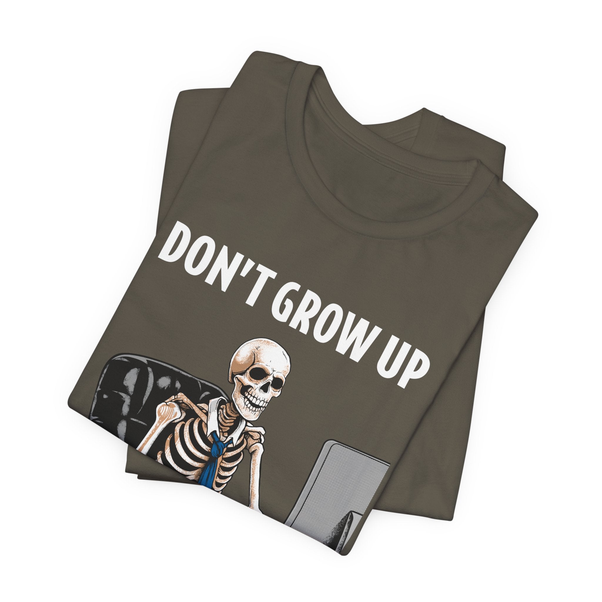 Skeleton Worker Rat Race Slogan T-Shirt