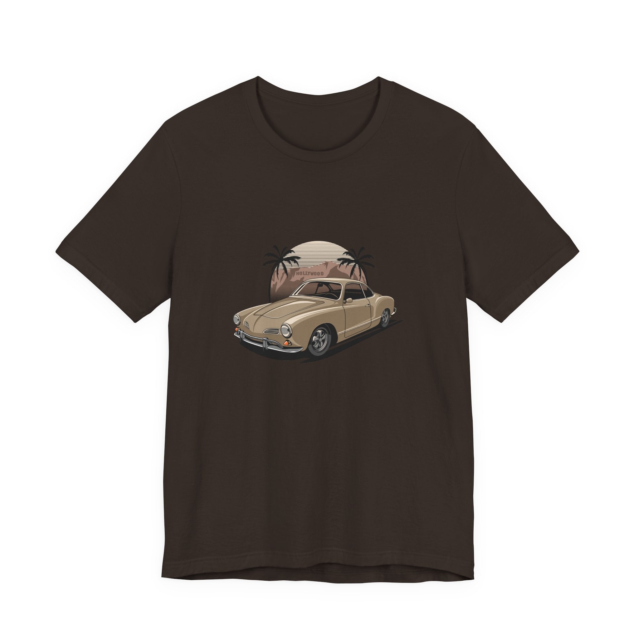 Vintage Car Sunset Karmann Coupe Palm Tree Tee