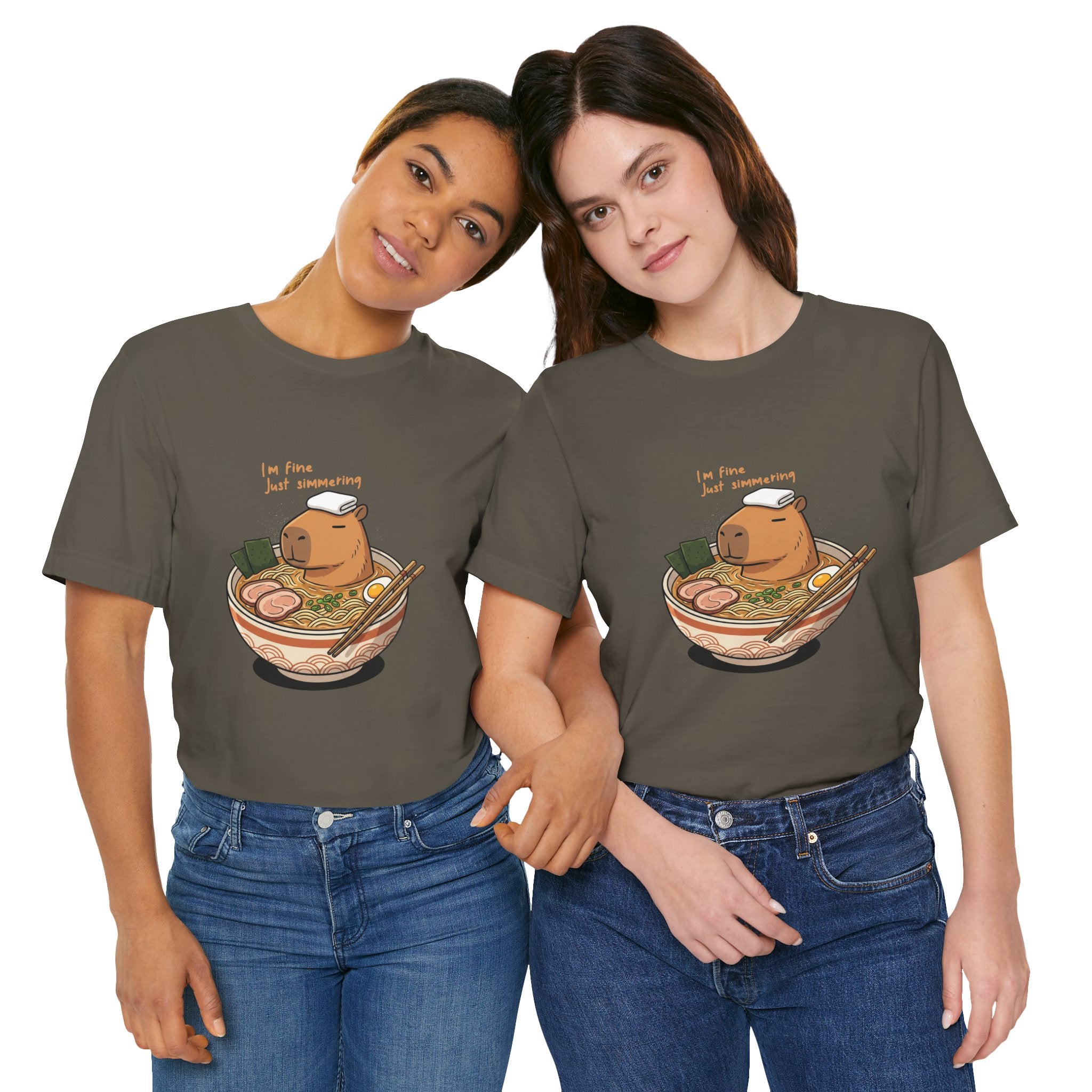 Cute Capybara 'I'm Fine Just Simmering' Ramen Bowl Shirt