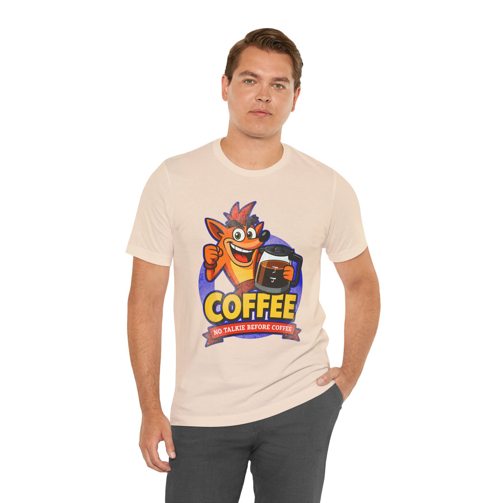 Caffeine Addict Cartoon Morning Coffee Humor Shirt