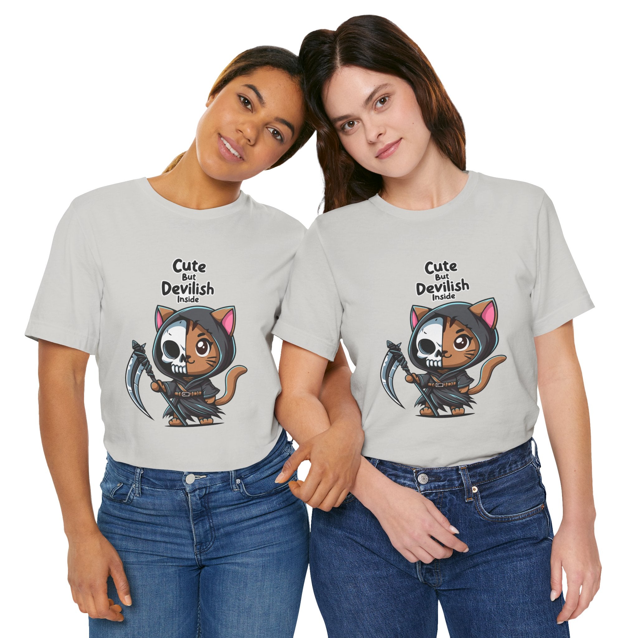 Cute But Devilish Inside Cat Kawaii Grim Reaper Kitty T-Shirt