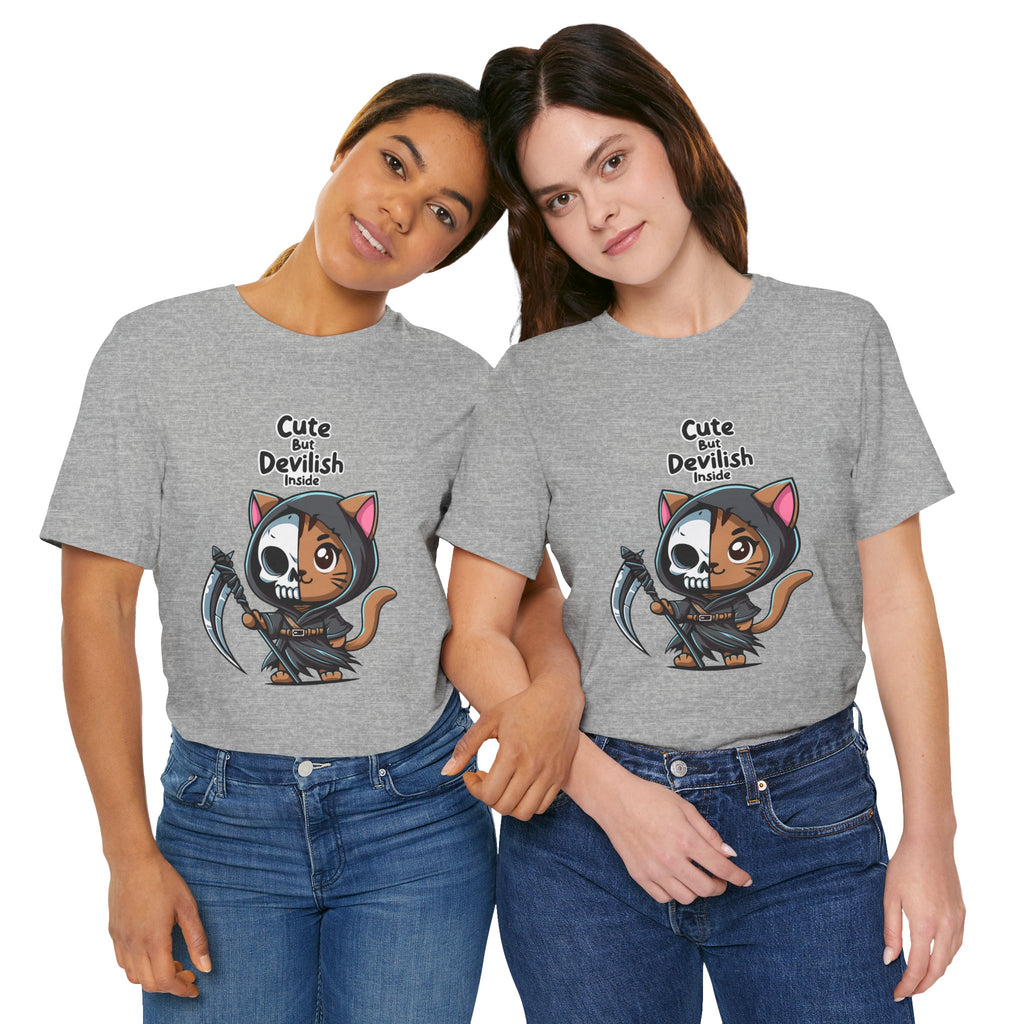 Cute But Devilish Inside Cat Kawaii Grim Reaper Kitty T-Shirt