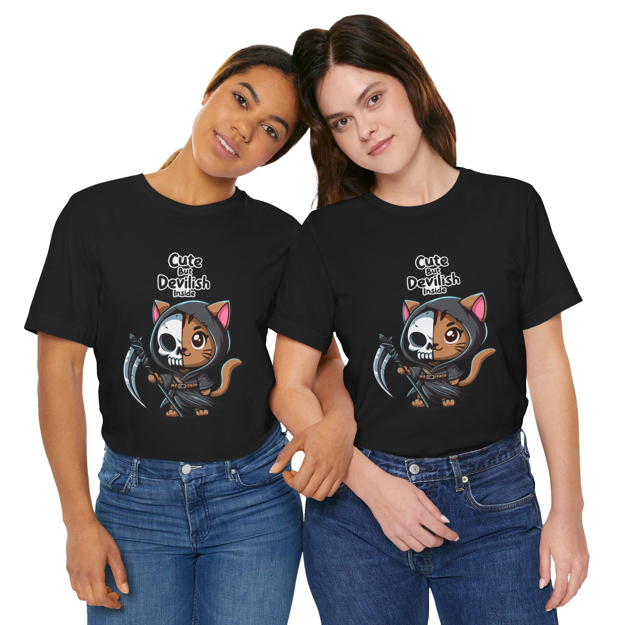 Cute But Devilish Inside Cat Kawaii Grim Reaper Kitty T-Shirt