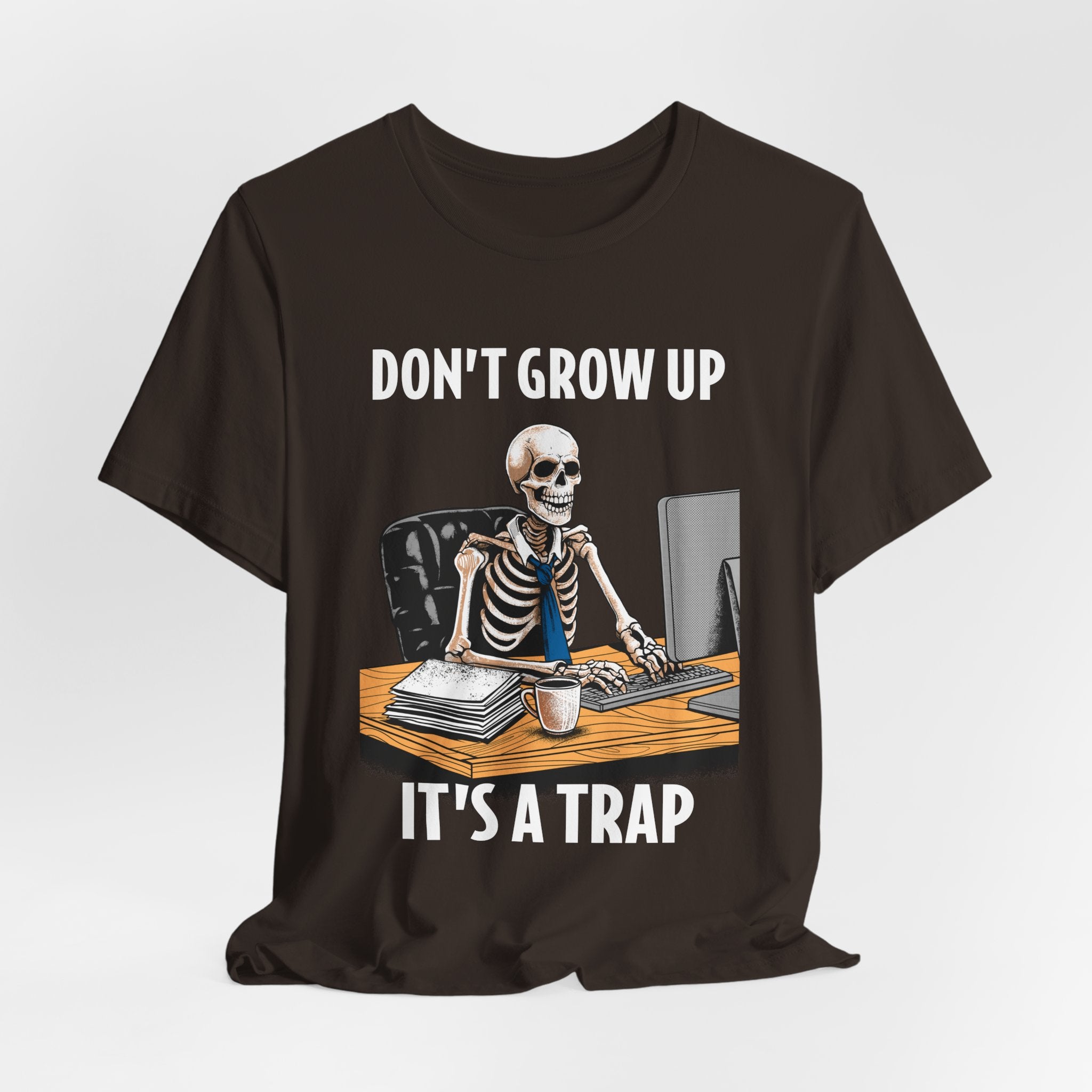 Skeleton Worker Rat Race Slogan T-Shirt