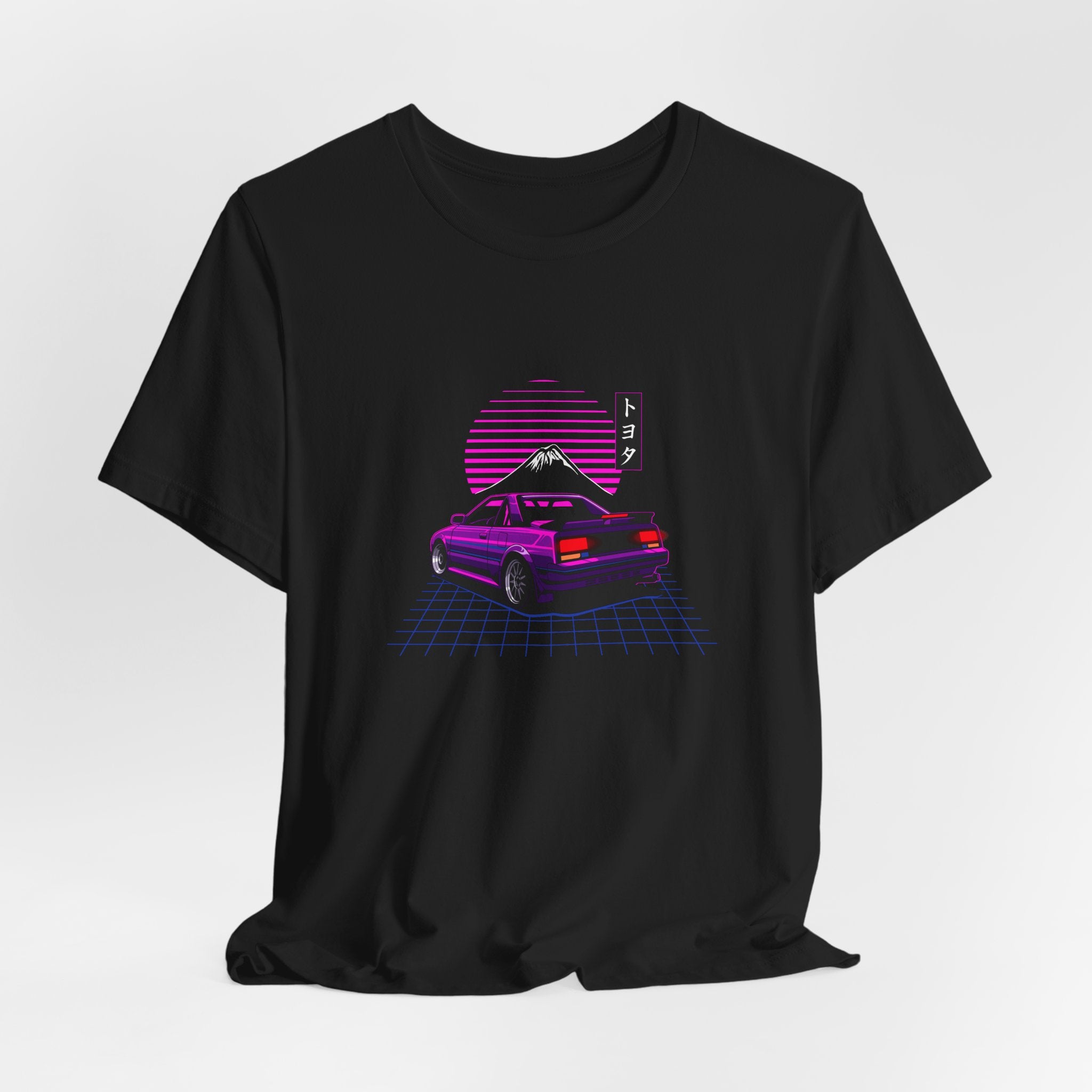 Retro Vaporwave Car Neon Skyline 'Fuji' Graphic T-Shirt