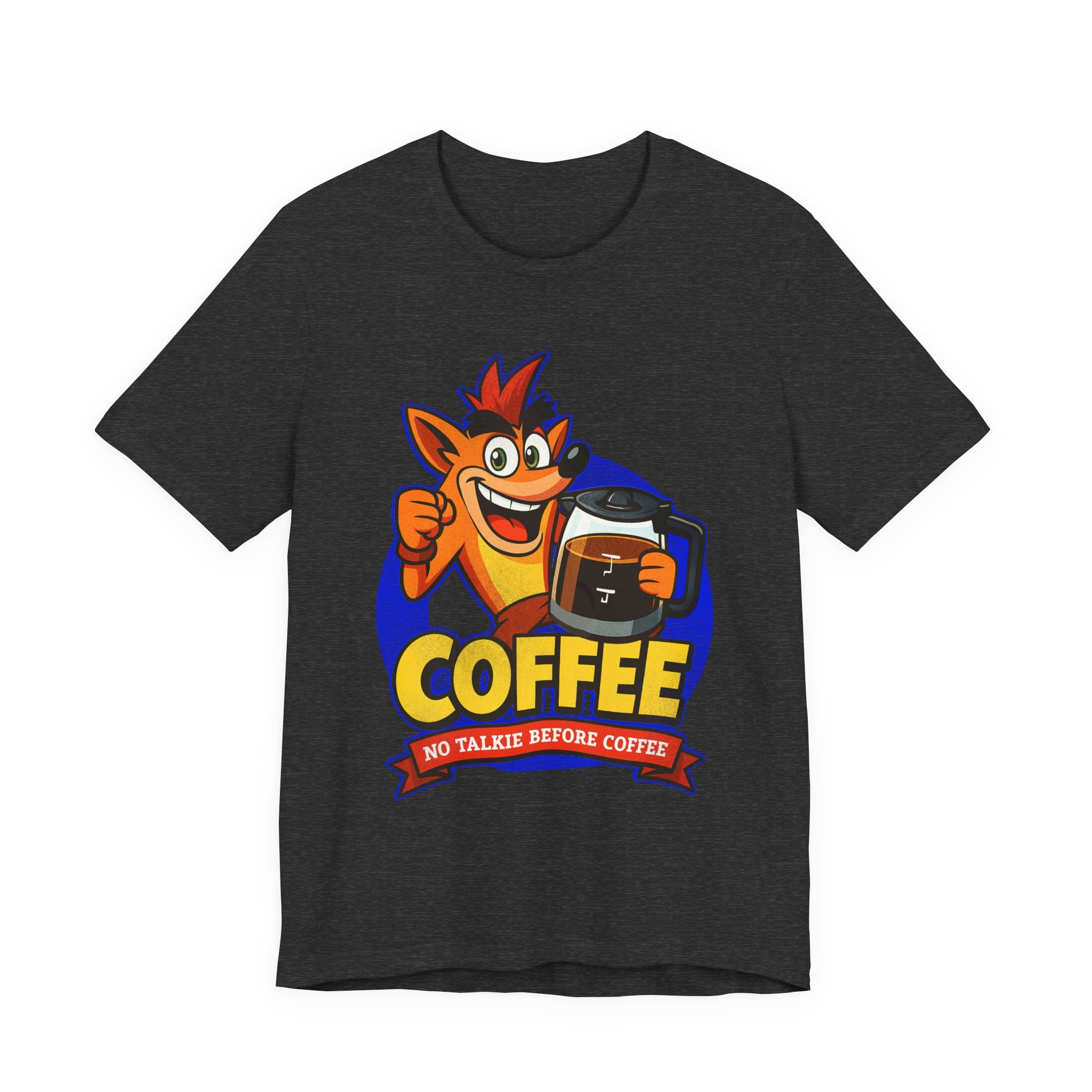 Caffeine Addict Cartoon Morning Coffee Humor Shirt