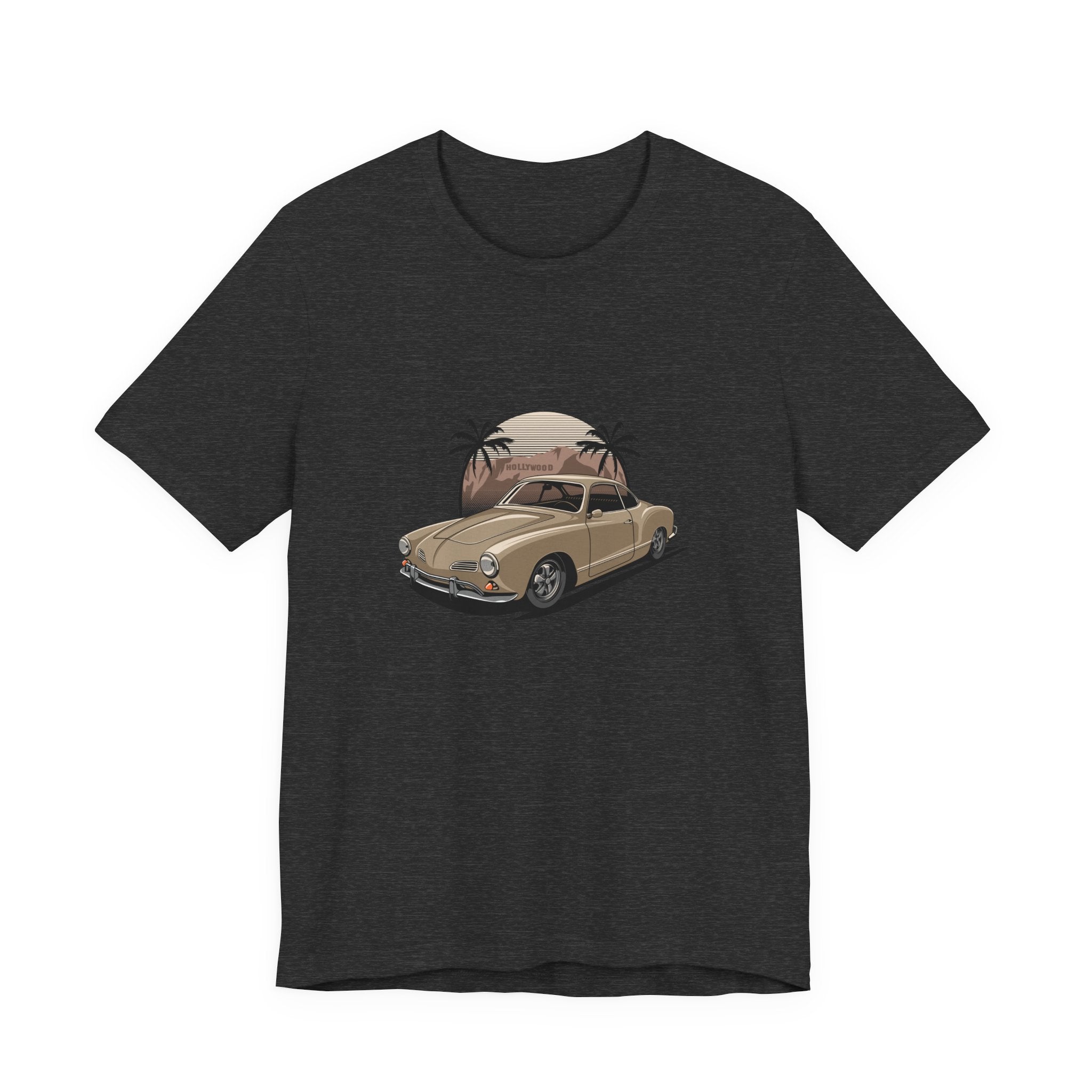 Vintage Car Sunset Karmann Coupe Palm Tree Tee