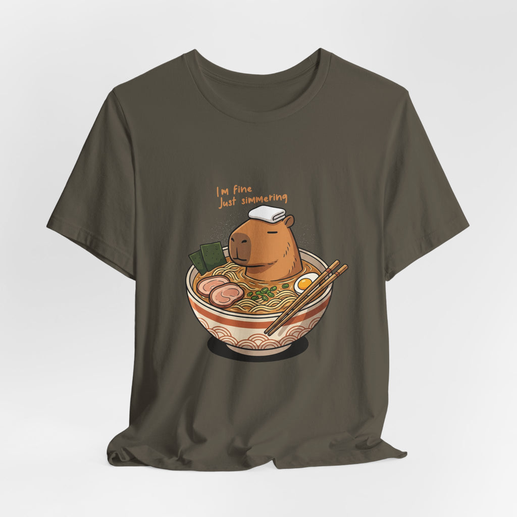 Cute Capybara 'I'm Fine Just Simmering' Ramen Bowl Shirt