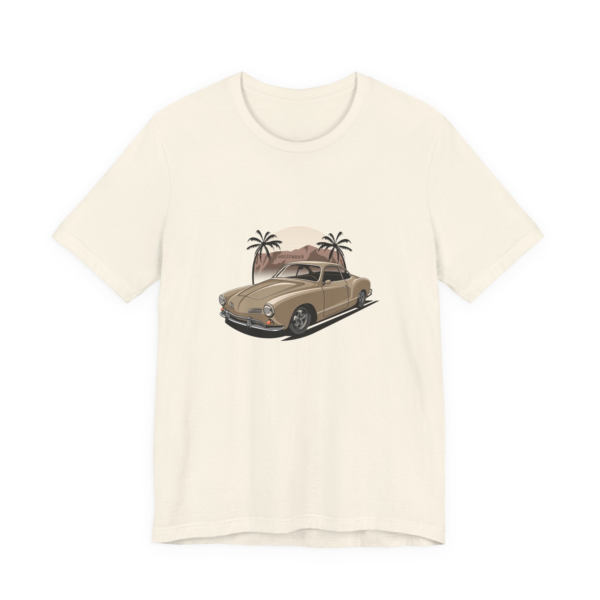 Vintage Car Sunset Karmann Coupe Palm Tree Tee