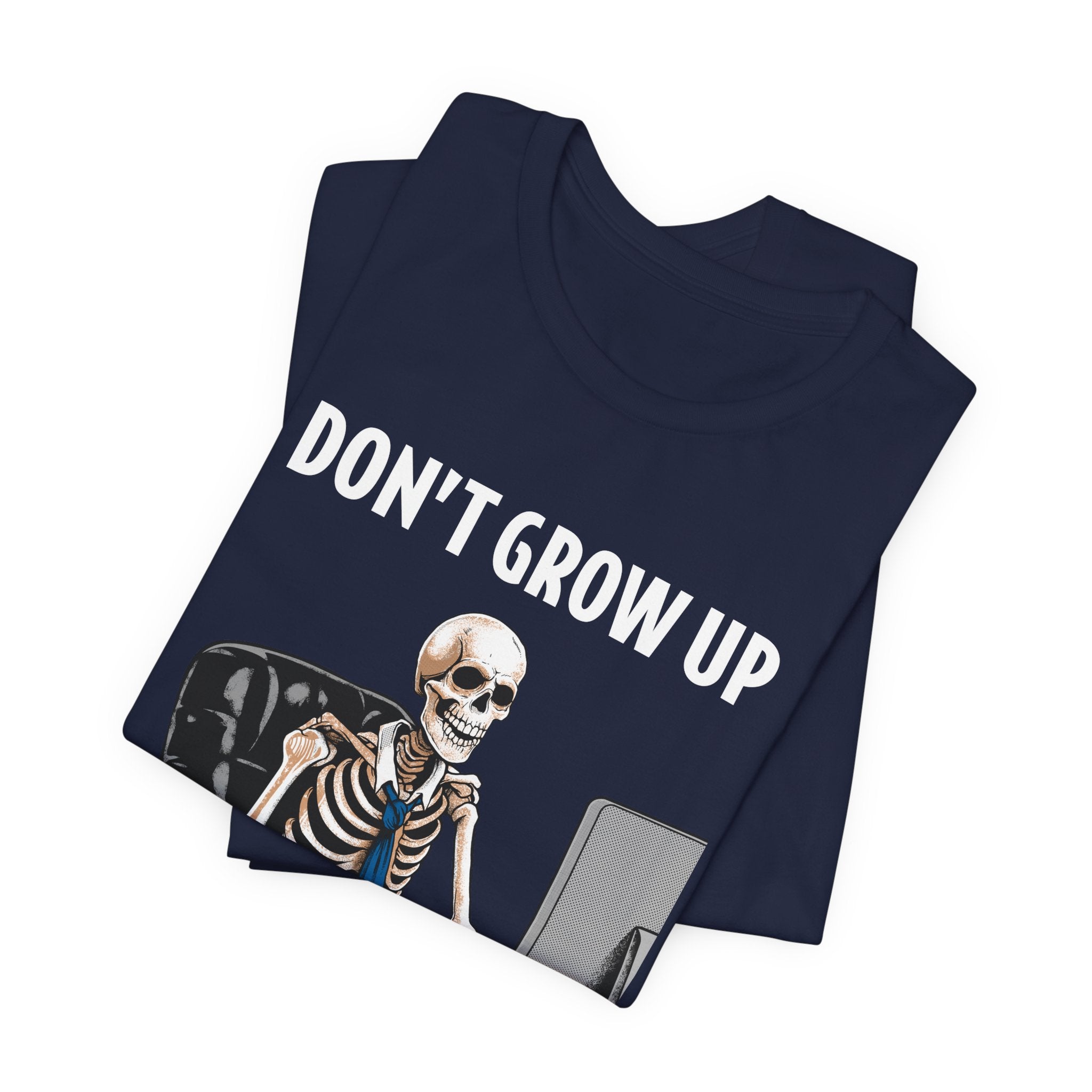 Skeleton Worker Rat Race Slogan T-Shirt