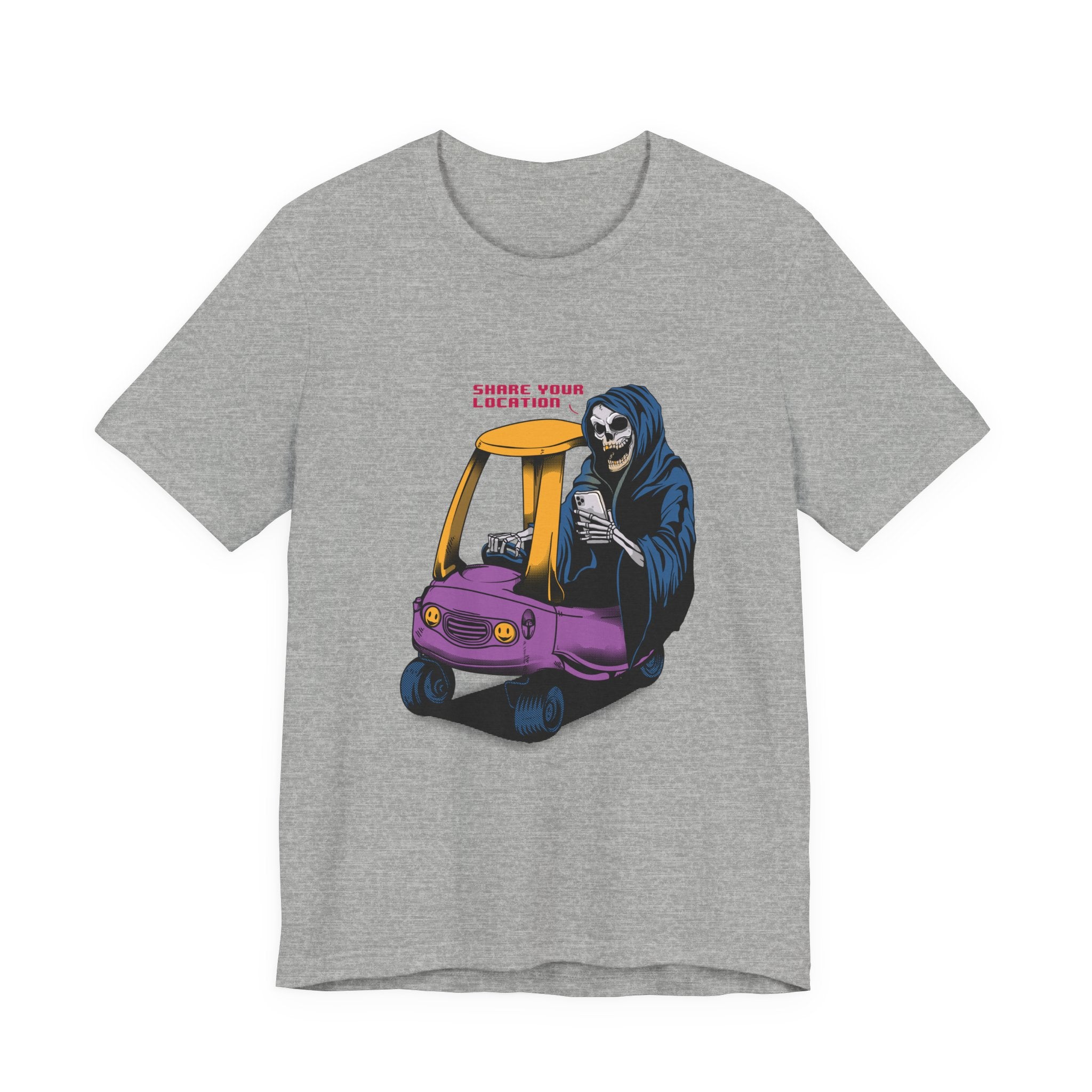 Grim Reaper in Cozy Coupe Enjoying Life