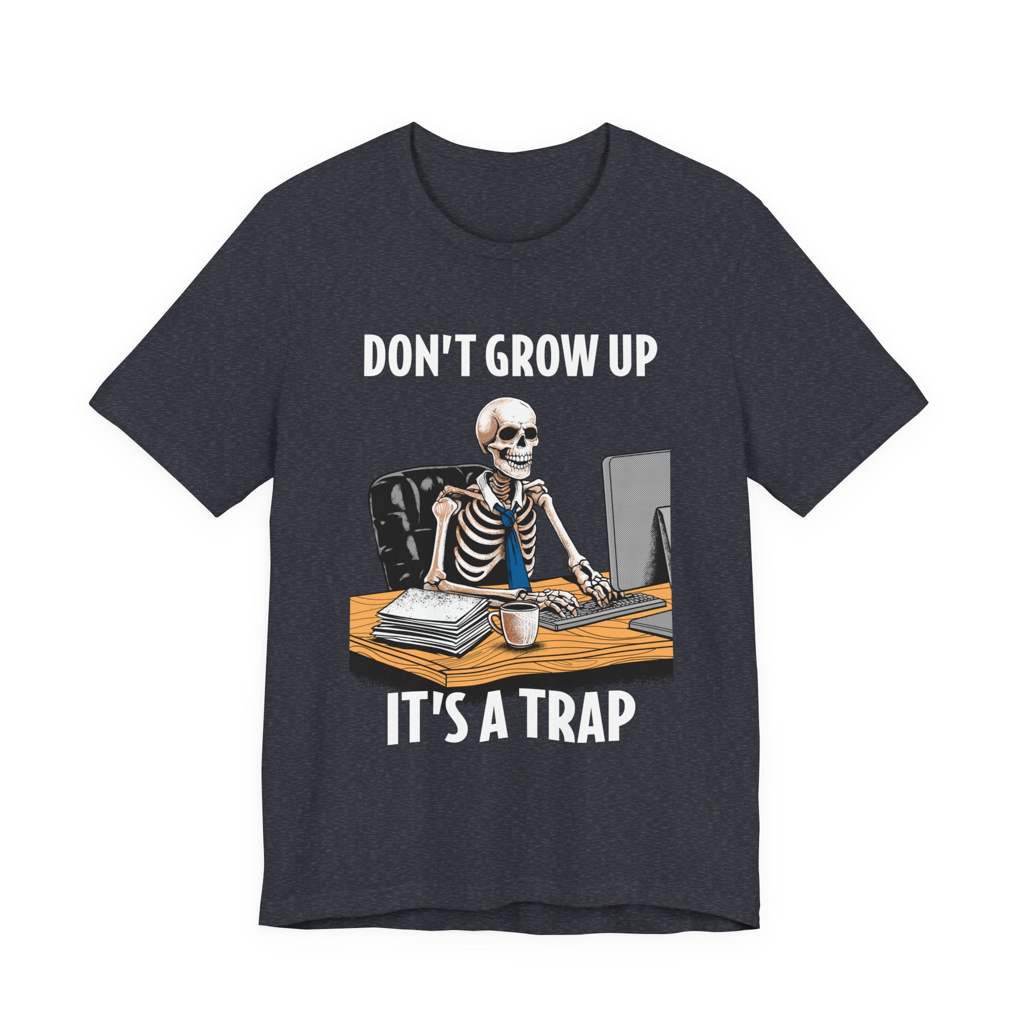 Skeleton Worker Rat Race Slogan T-Shirt