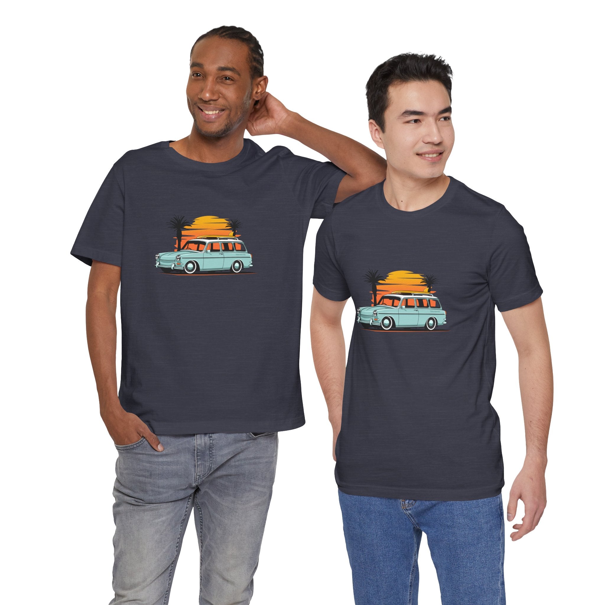 Vintage Surf Beach Sunset Station Wagon Tee