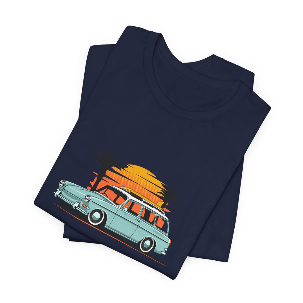 Vintage Surf Beach Sunset Station Wagon Tee