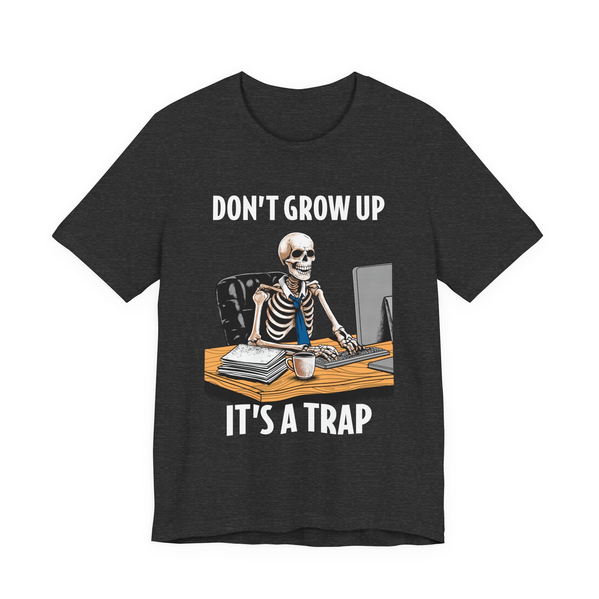 Skeleton Worker Rat Race Slogan T-Shirt