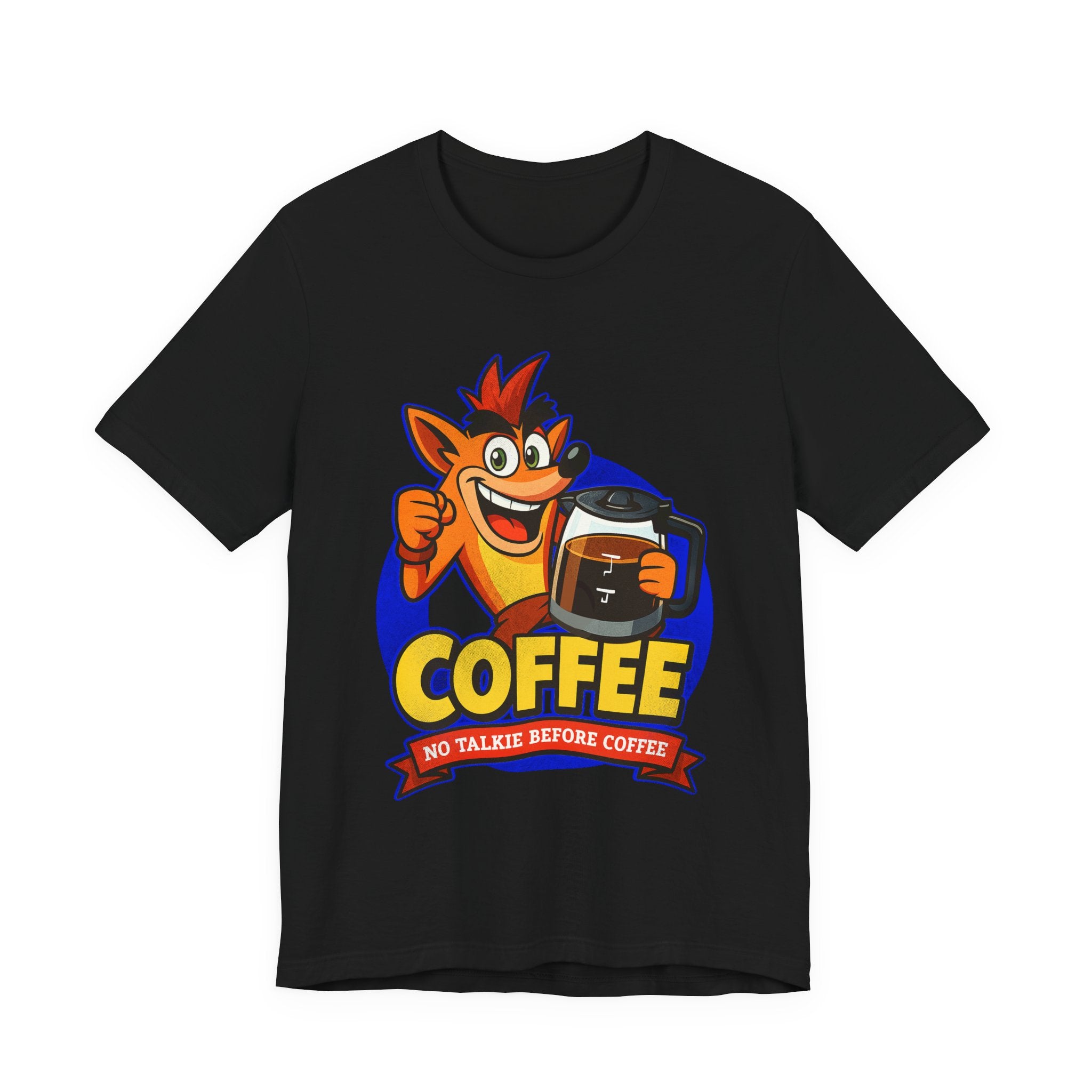 Caffeine Addict Cartoon Morning Coffee Humor Shirt