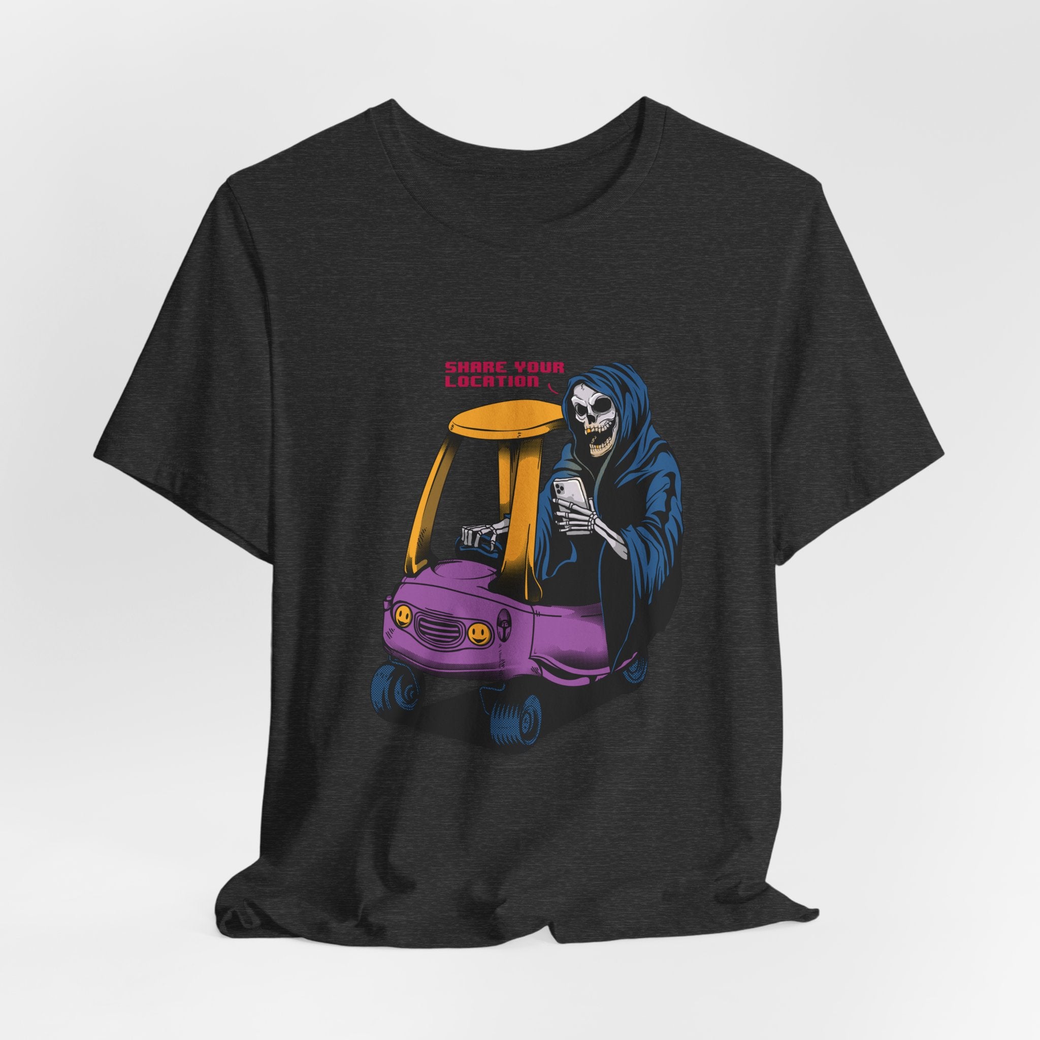 Grim Reaper in Cozy Coupe Enjoying Life