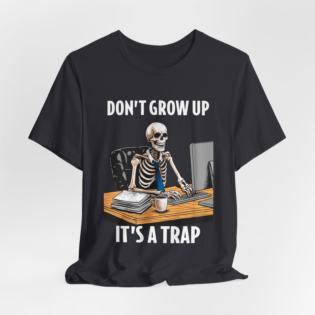 Skeleton Worker Rat Race Slogan T-Shirt