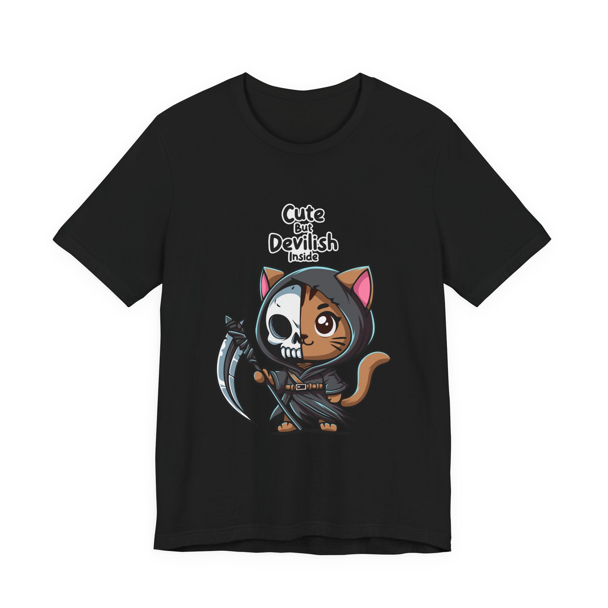 Cute But Devilish Inside Cat Kawaii Grim Reaper Kitty T-Shirt