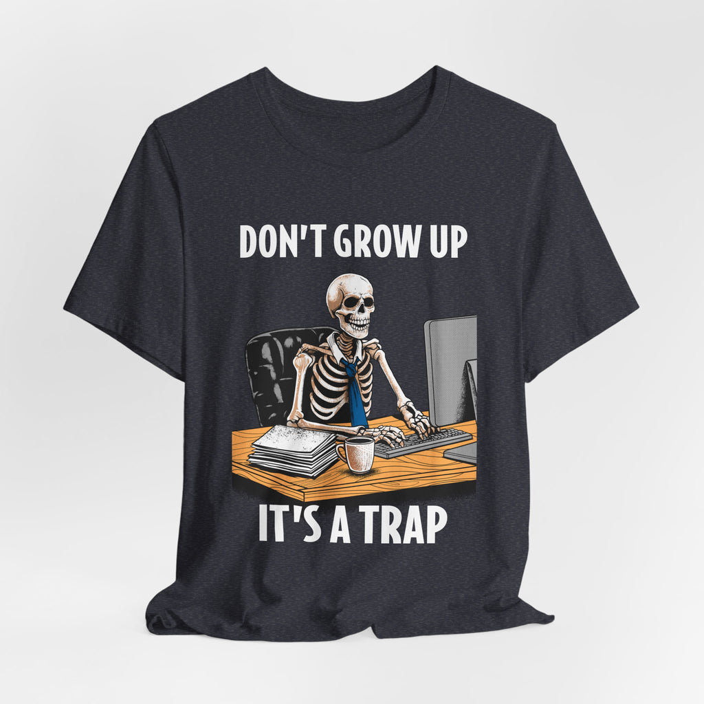 Skeleton Worker Rat Race Slogan T-Shirt