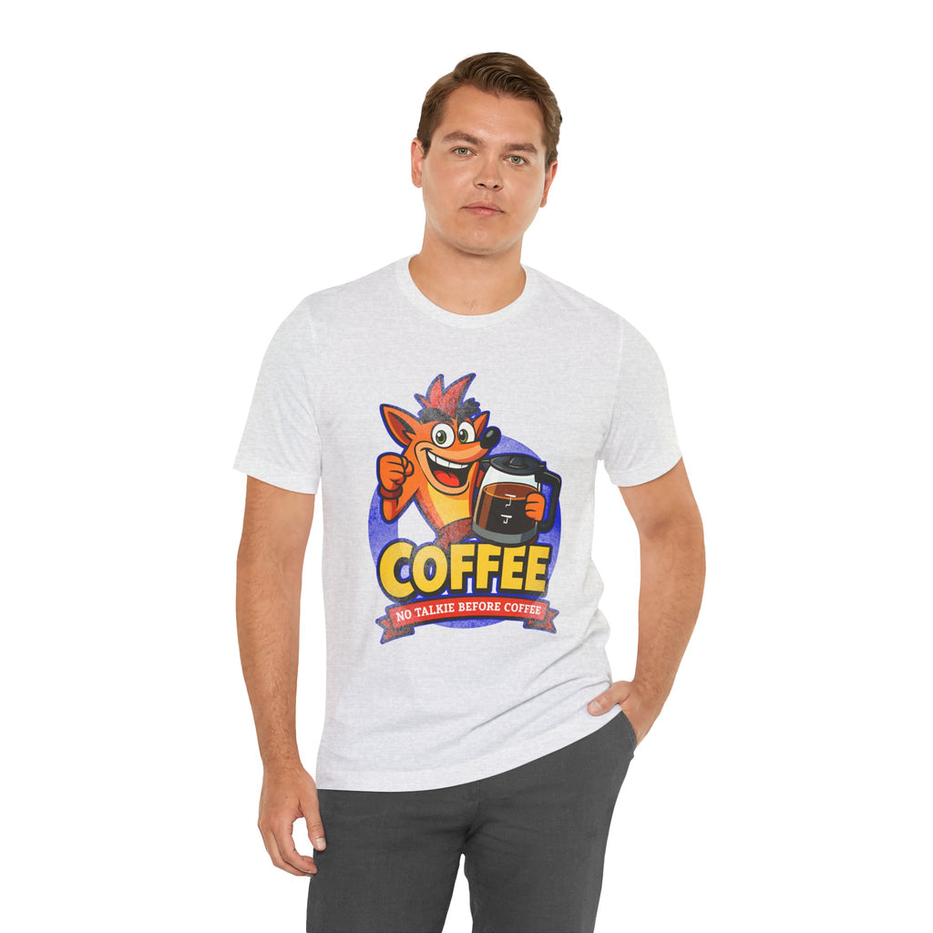 Caffeine Addict Cartoon Morning Coffee Humor Shirt
