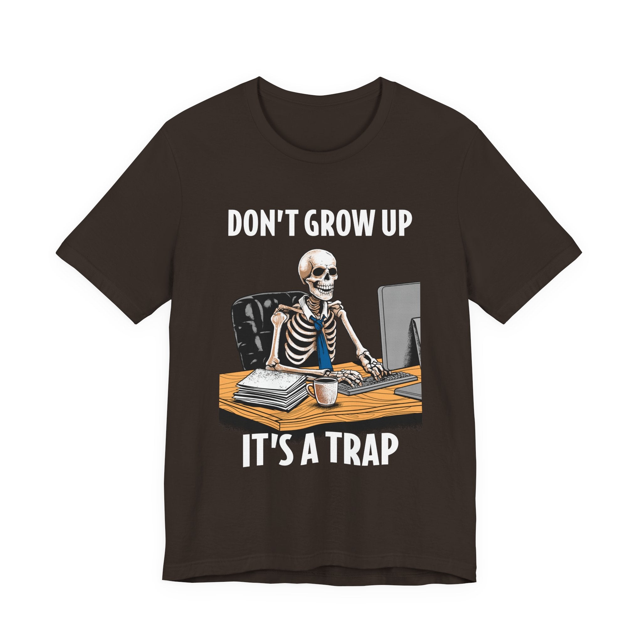 Skeleton Worker Rat Race Slogan T-Shirt