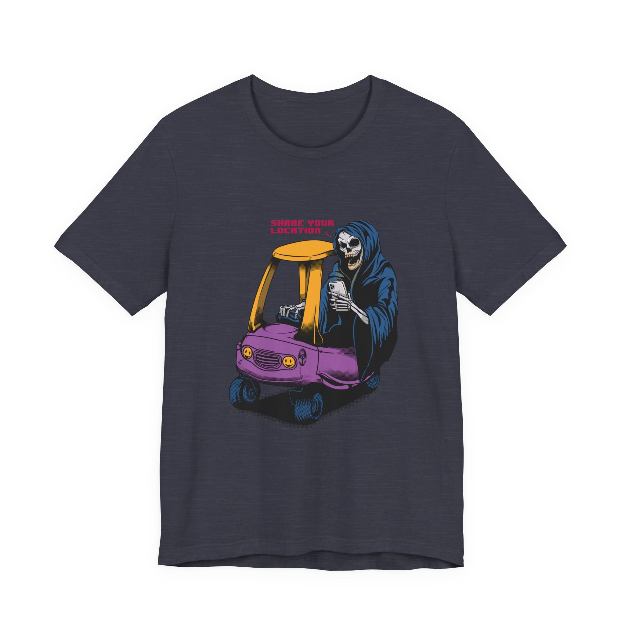 Grim Reaper in Cozy Coupe Enjoying Life