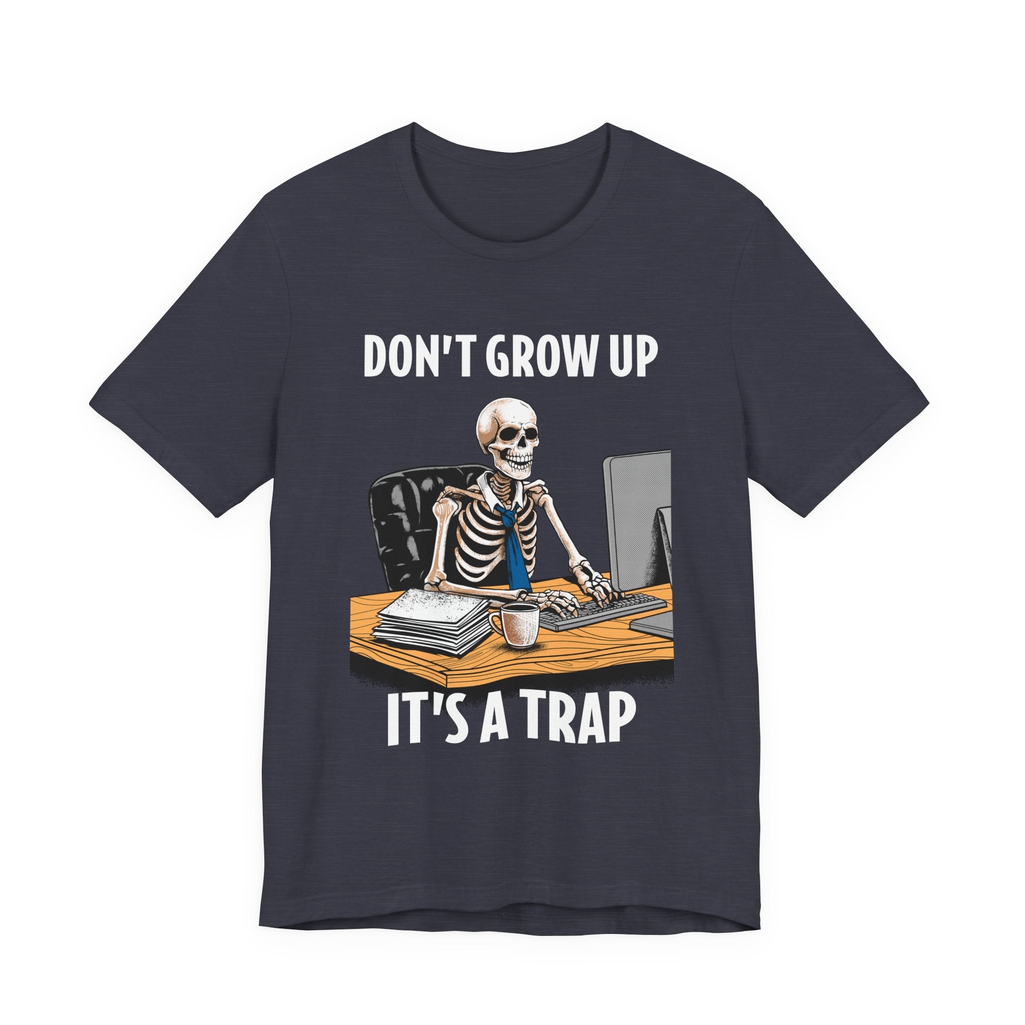 Skeleton Worker Rat Race Slogan T-Shirt