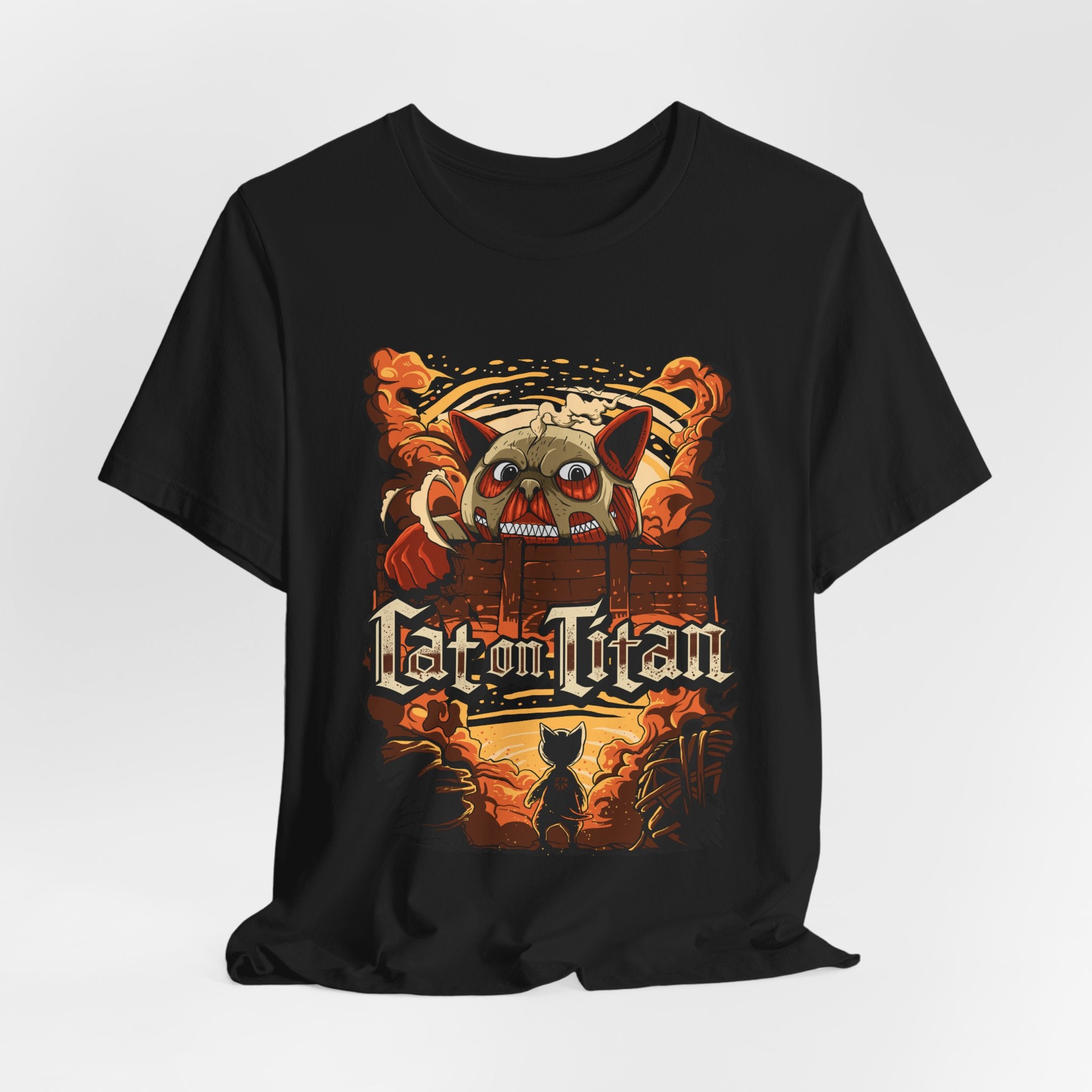 "Cat on Titan" Anime Monster Titan Attack T-Shirt