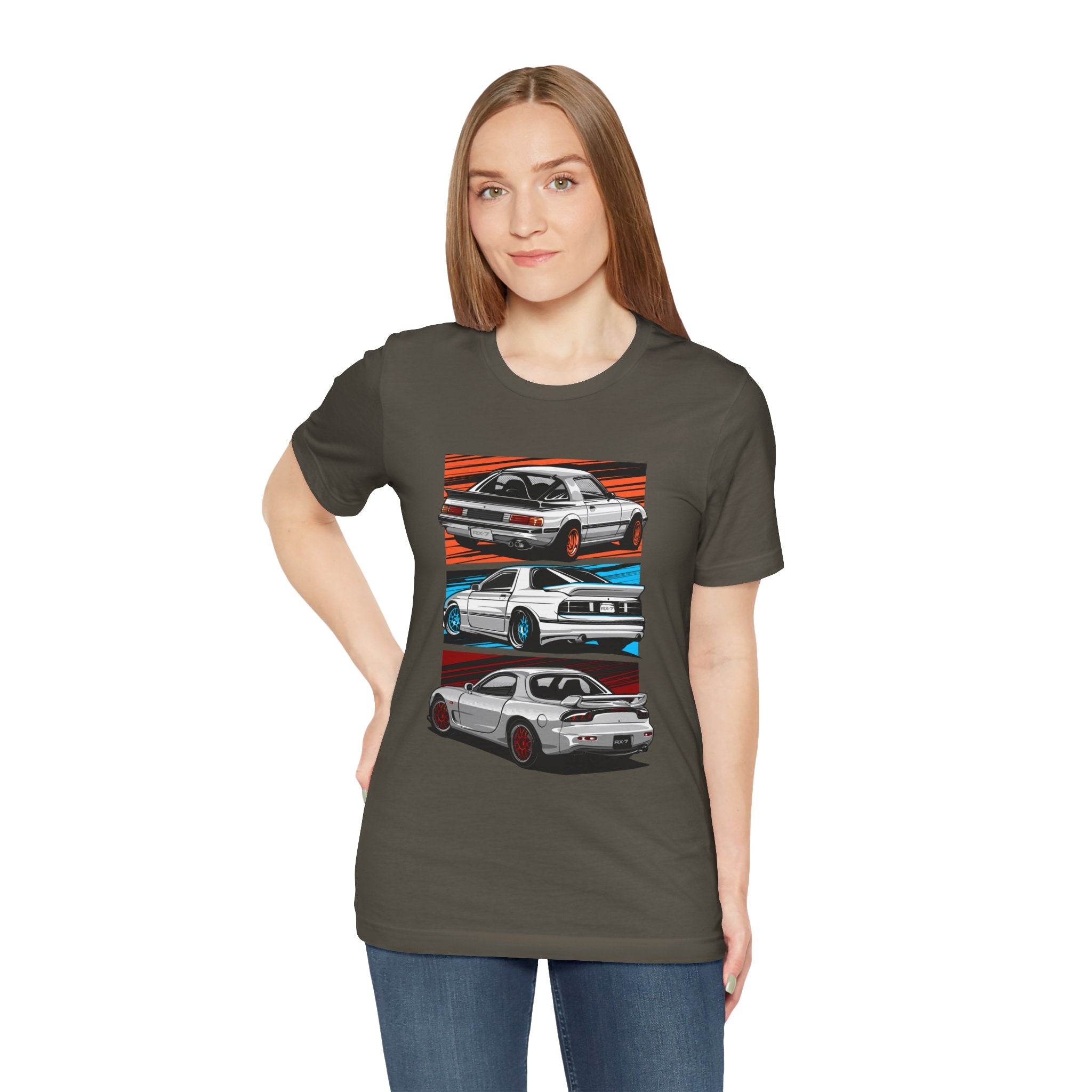 Retro JDM Car RX7 Generation Racing Graphic T-Shirt
