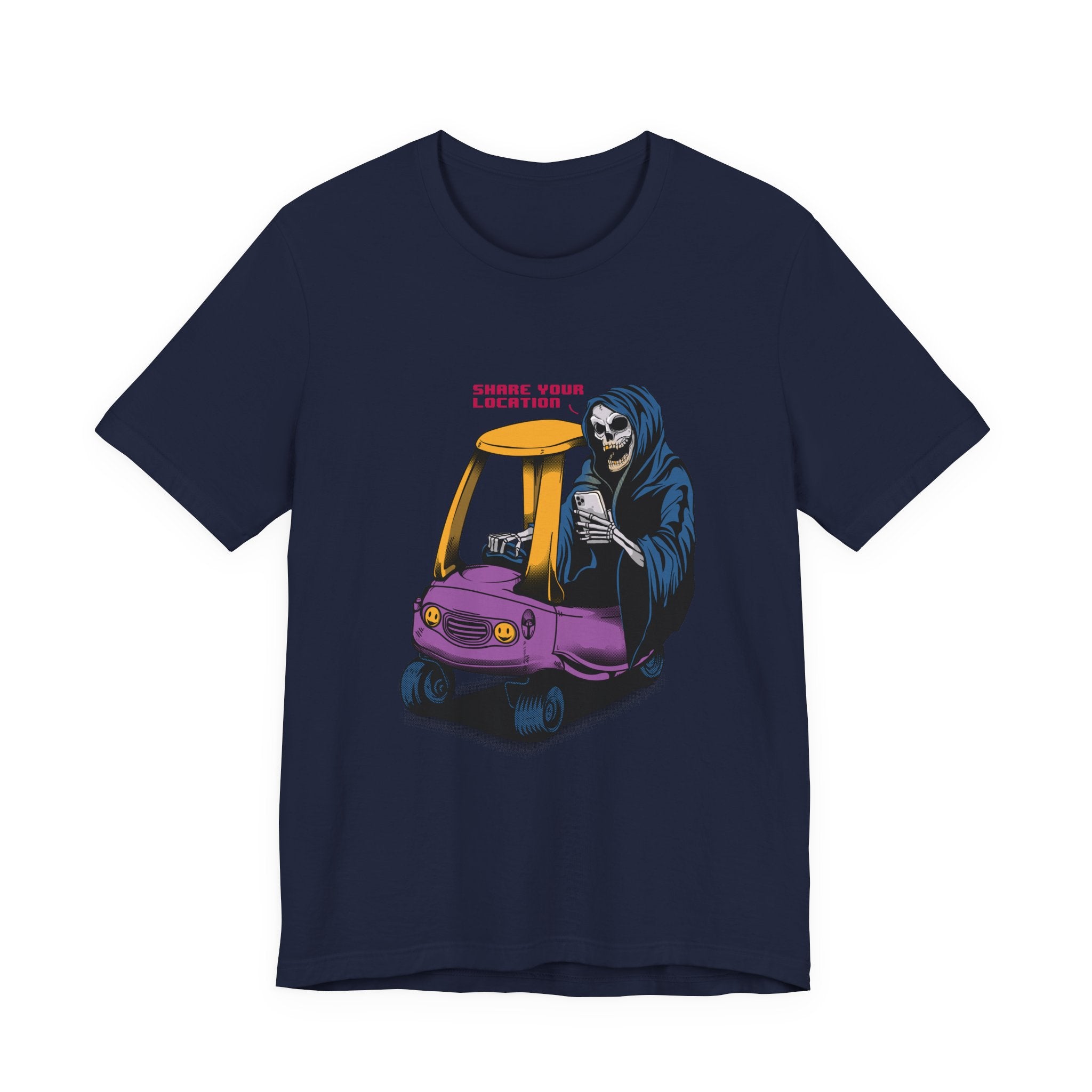 Grim Reaper in Cozy Coupe Enjoying Life