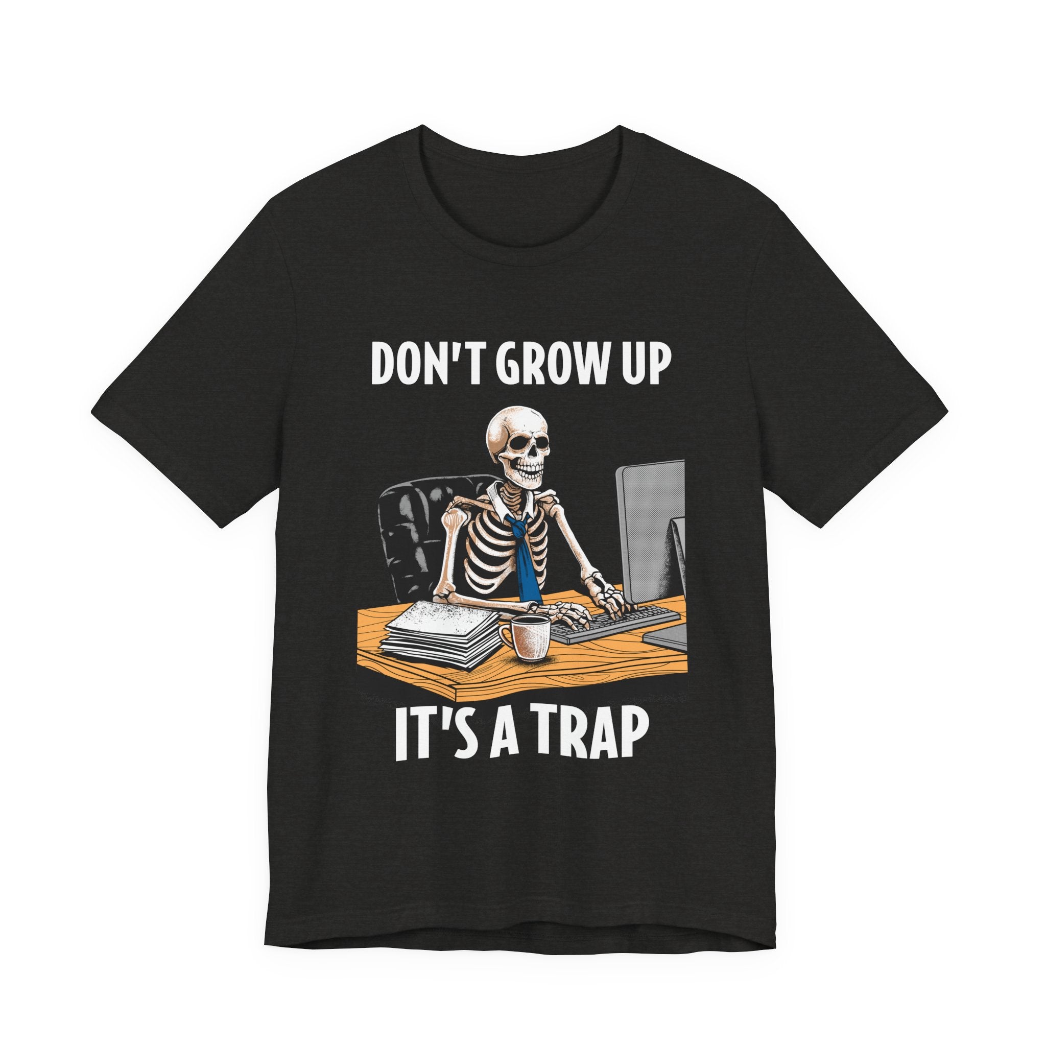 Skeleton Worker Rat Race Slogan T-Shirt