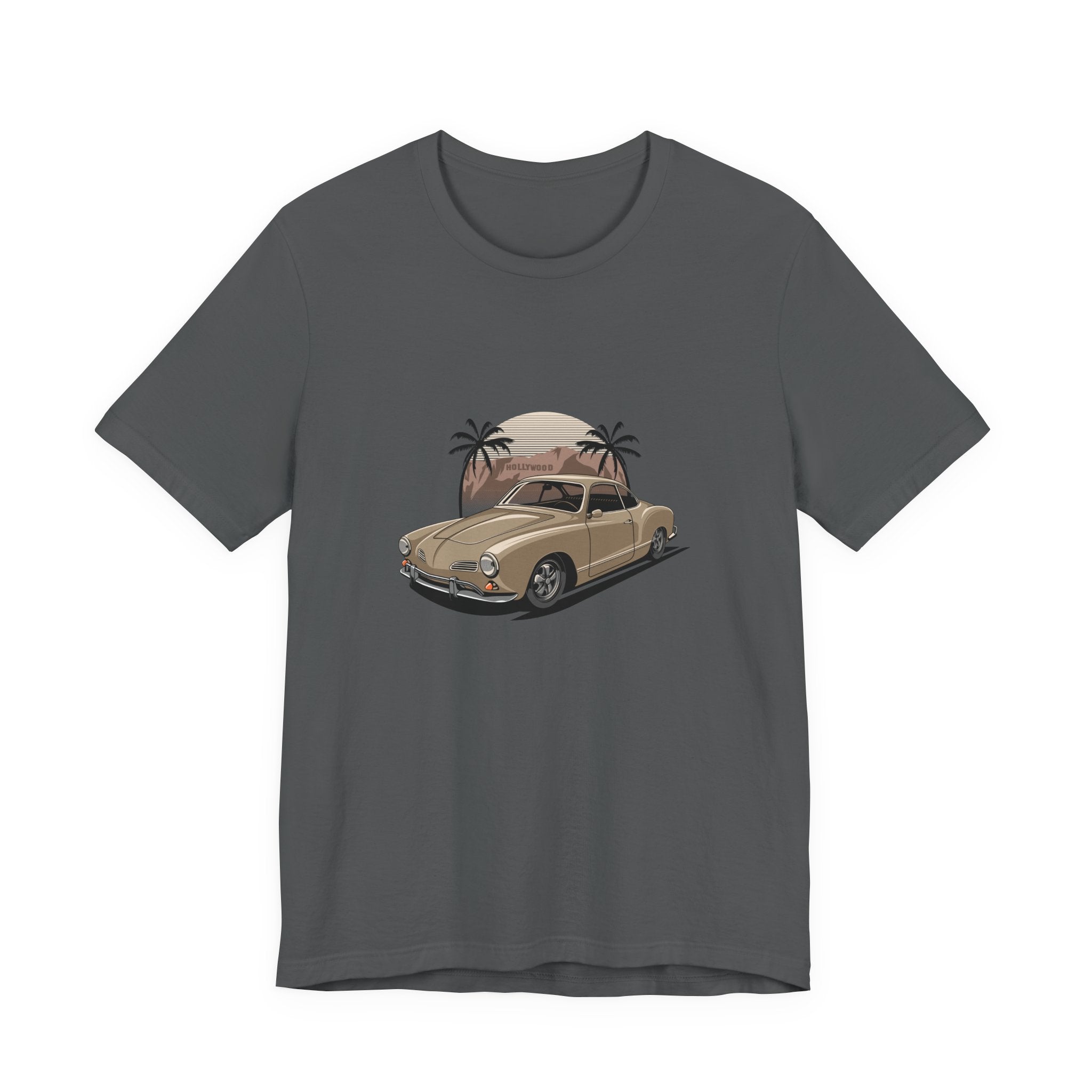 Vintage Car Sunset Karmann Coupe Palm Tree Tee