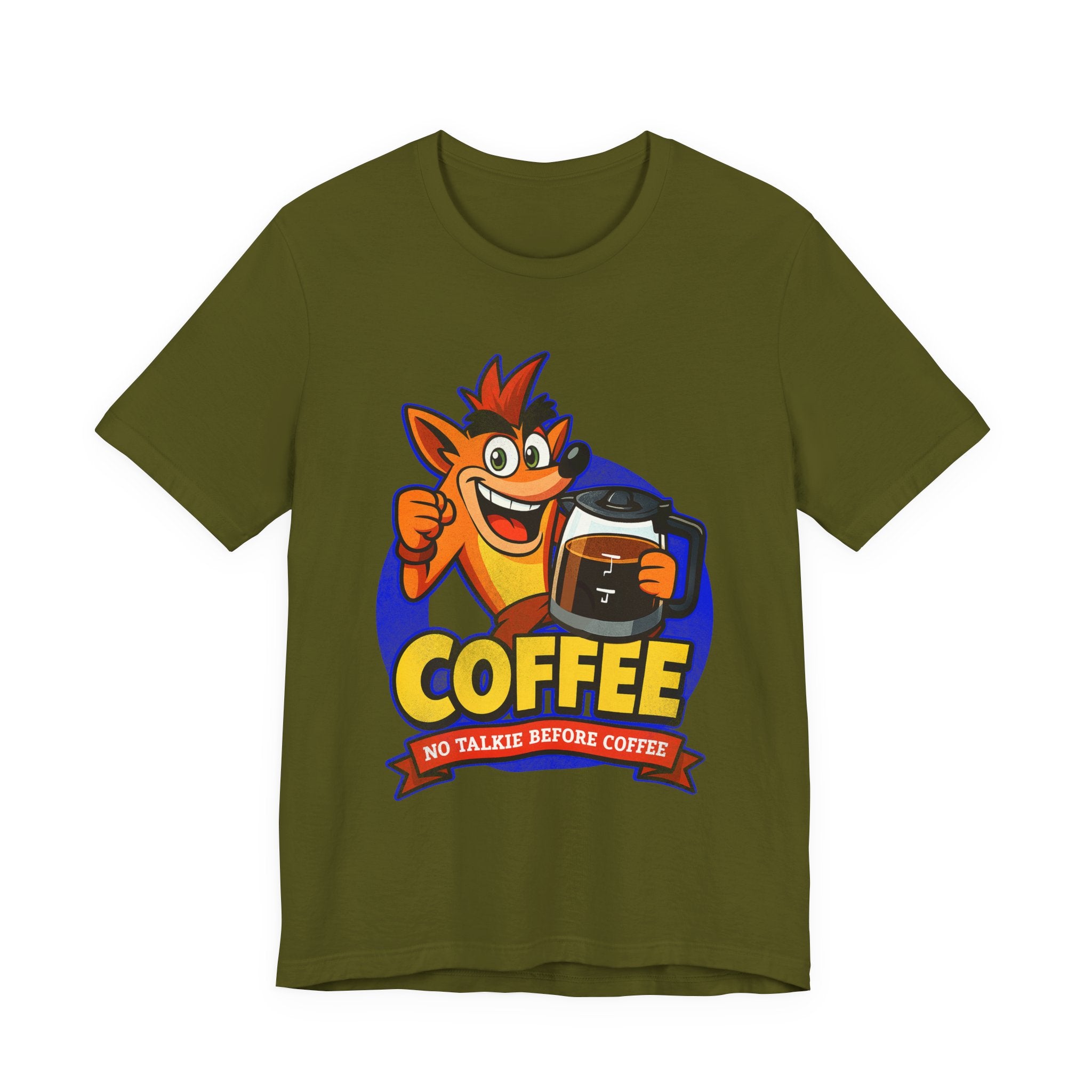 Caffeine Addict Cartoon Morning Coffee Humor Shirt
