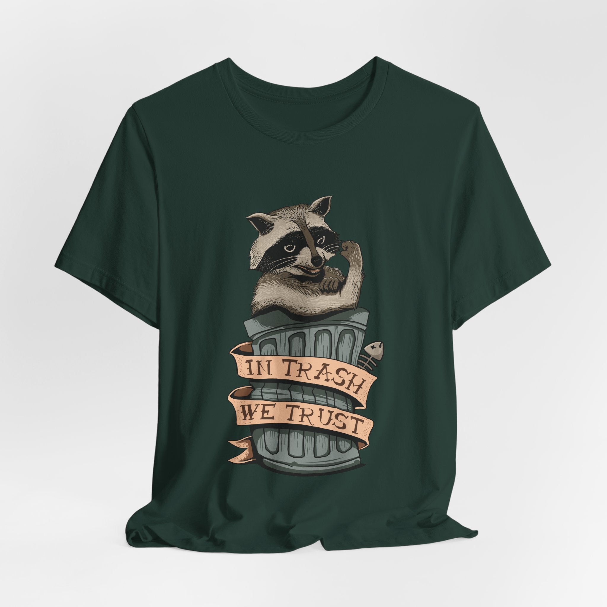 Raccoon "In Trash We Trust" Funny T-Shirt