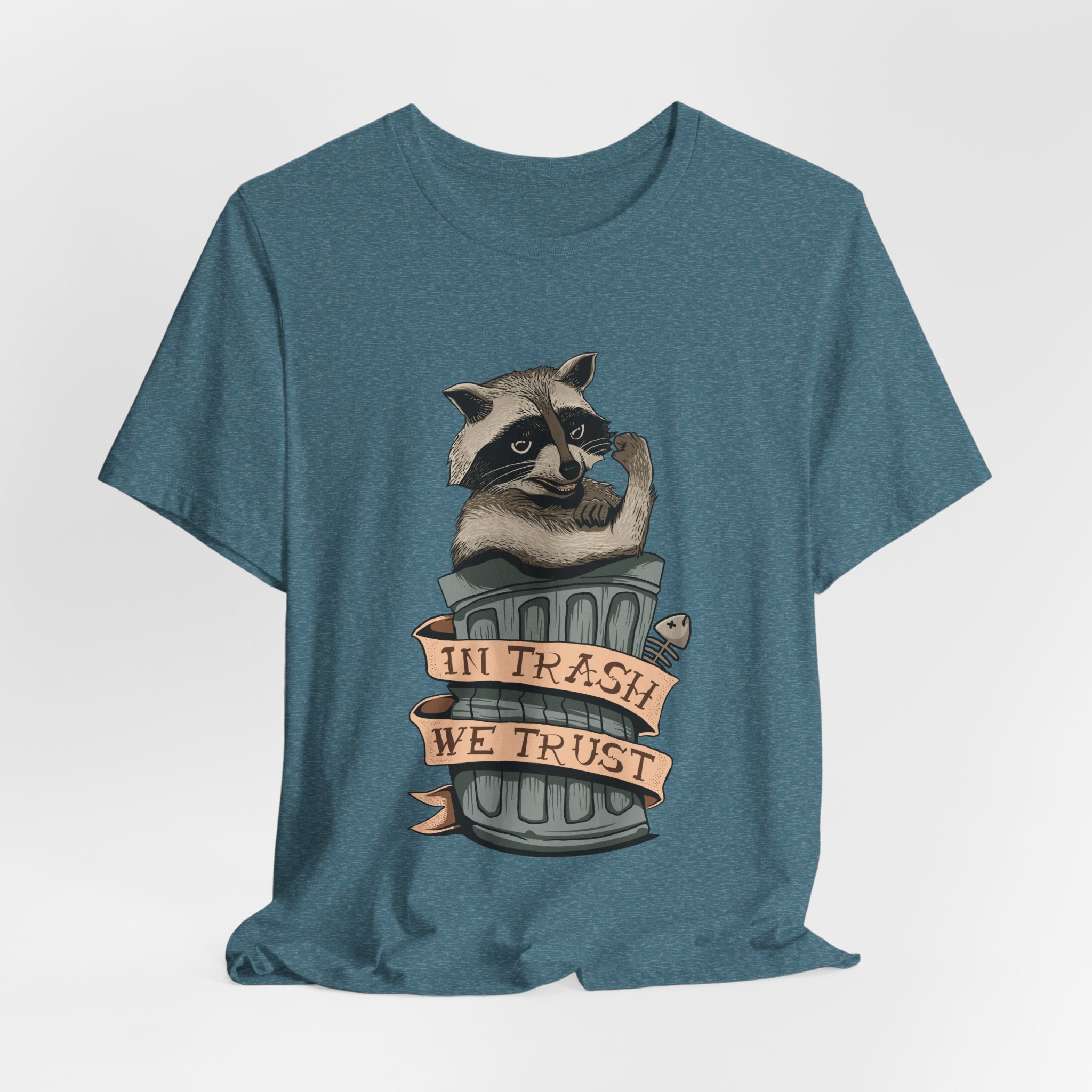 Raccoon "In Trash We Trust" Funny T-Shirt