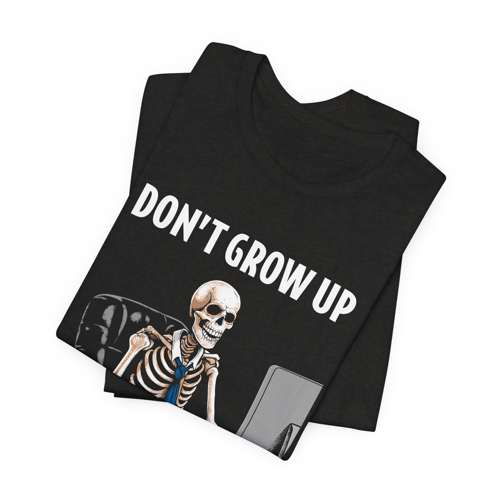 Skeleton Worker Rat Race Slogan T-Shirt