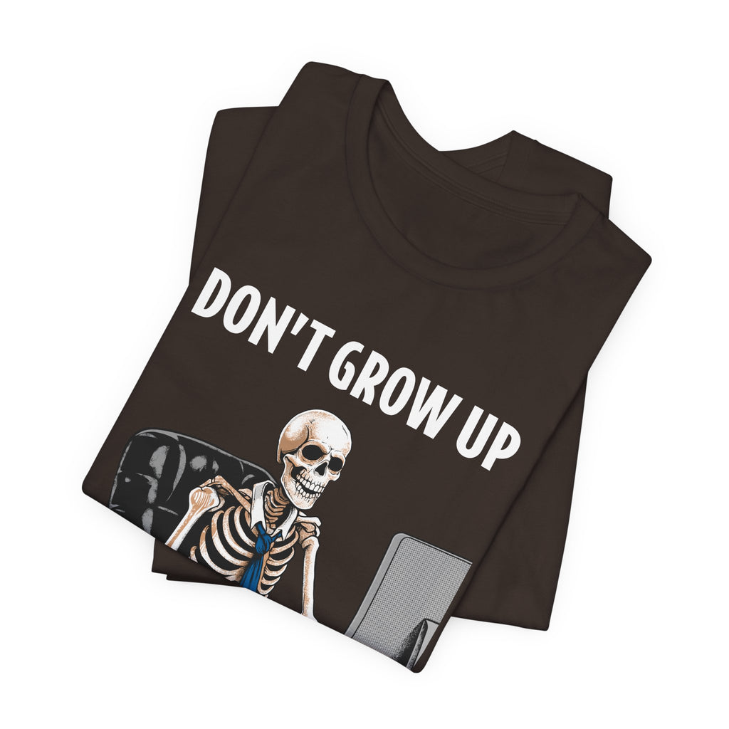 Skeleton Worker Rat Race Slogan T-Shirt
