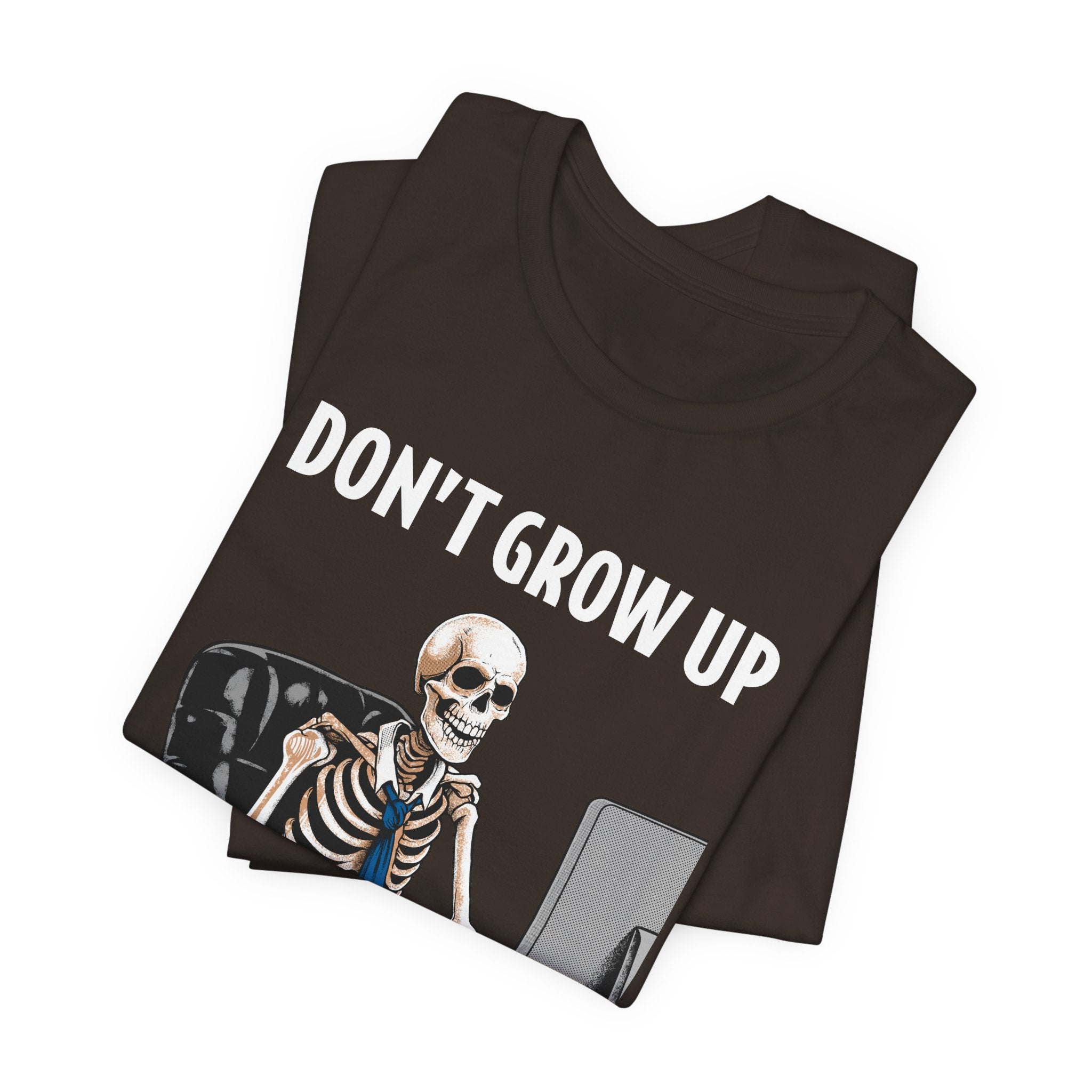 Skeleton Worker Rat Race Slogan T-Shirt