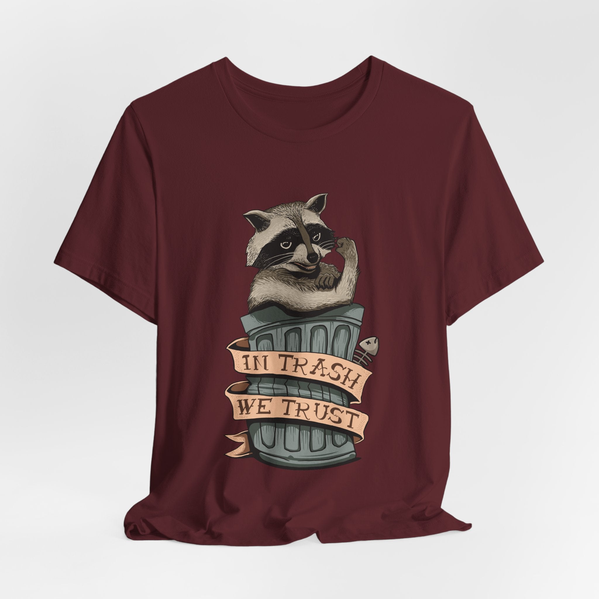 Raccoon "In Trash We Trust" Funny T-Shirt