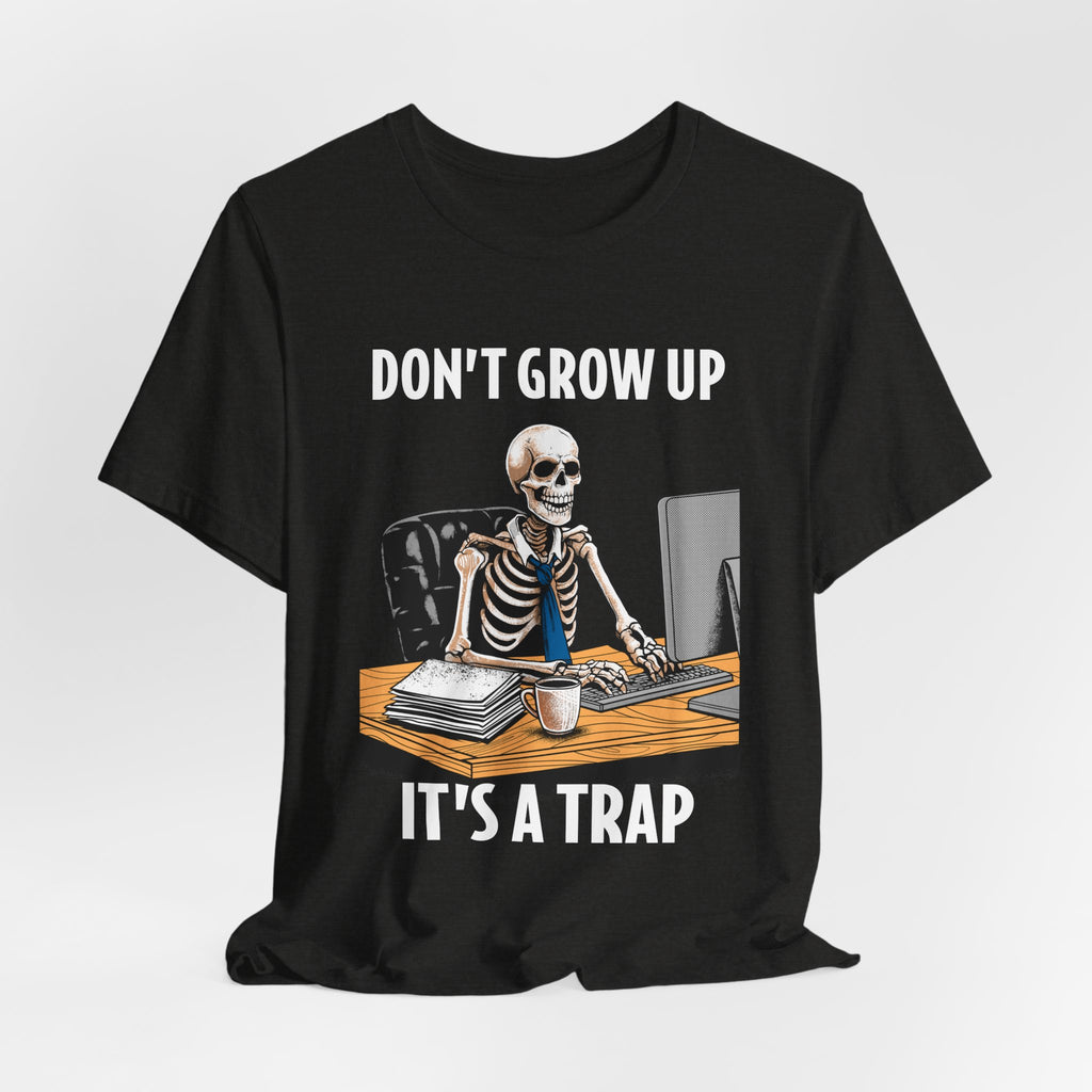 Skeleton Worker Rat Race Slogan T-Shirt