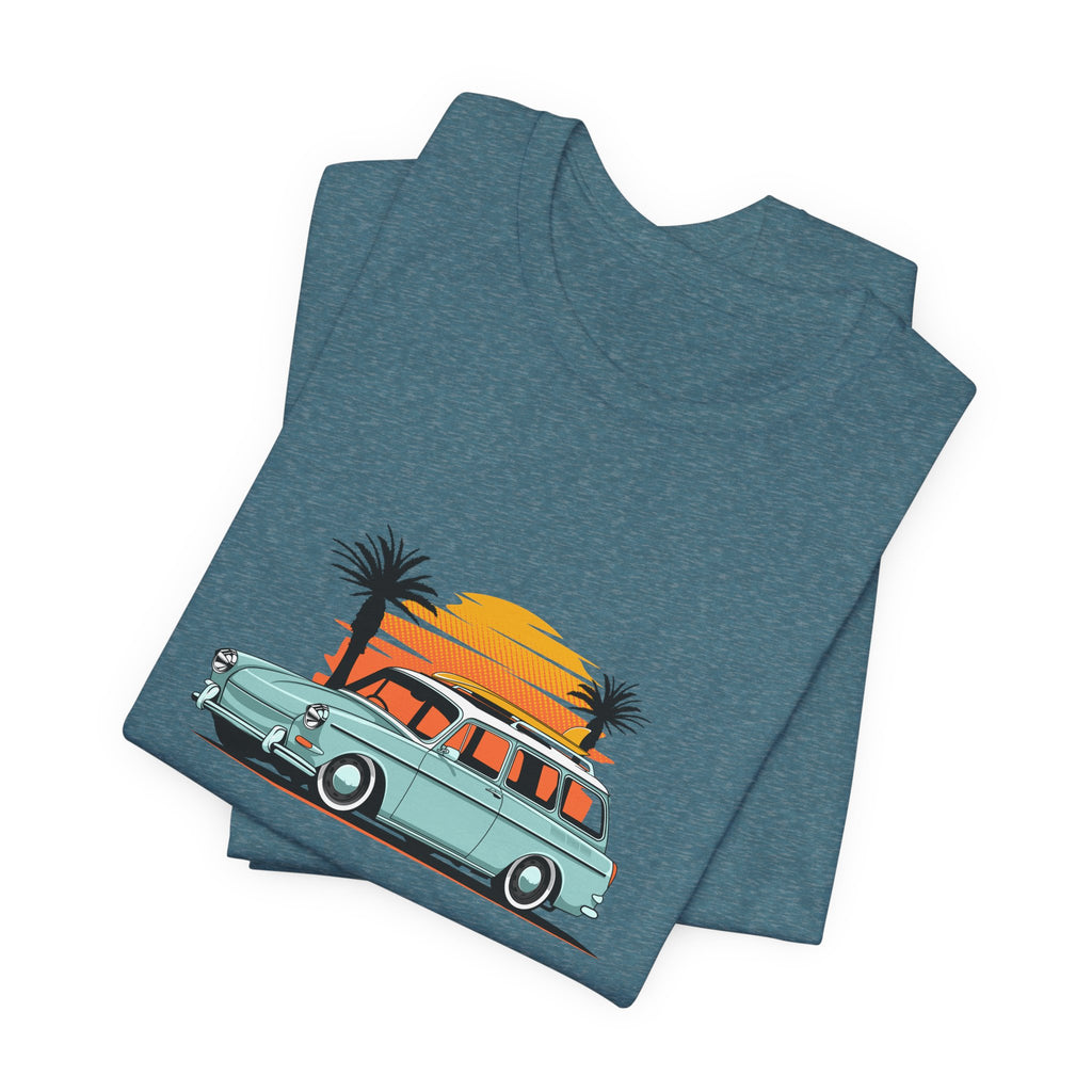 Vintage Surf Beach Sunset Station Wagon Tee
