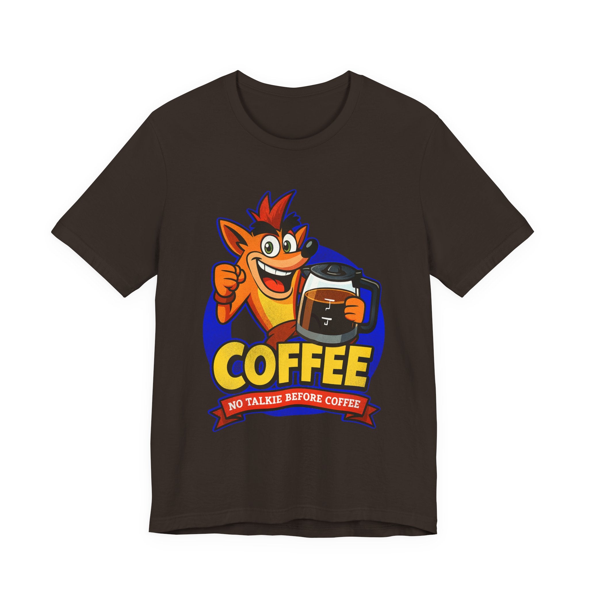 Caffeine Addict Cartoon Morning Coffee Humor Shirt