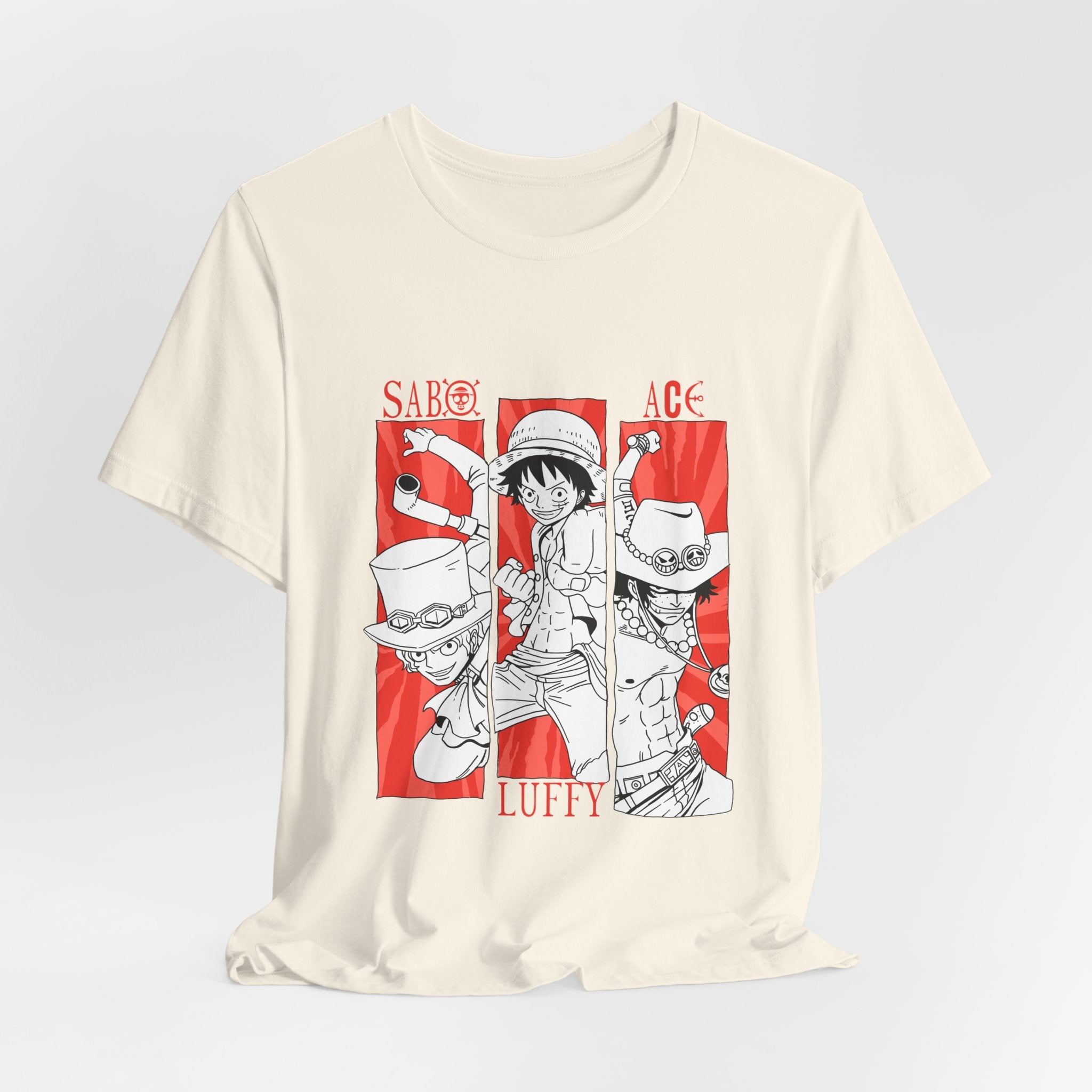 Straw Hat Crew Luffy, Sabo & Ace Red Portrait Tee