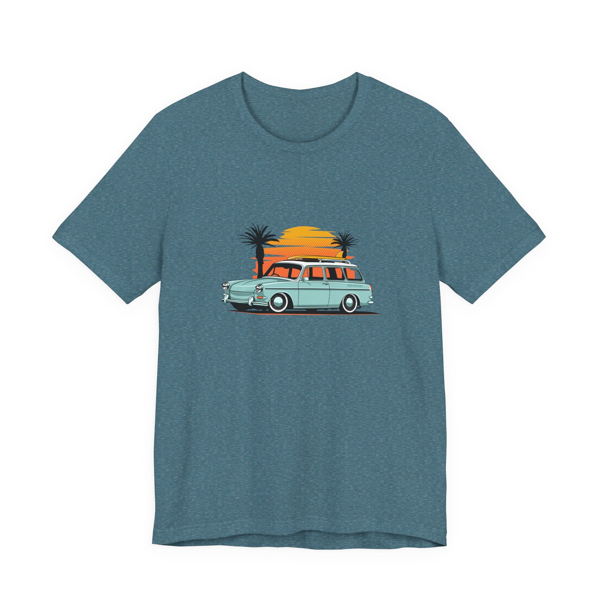 Vintage Surf Beach Sunset Station Wagon Tee