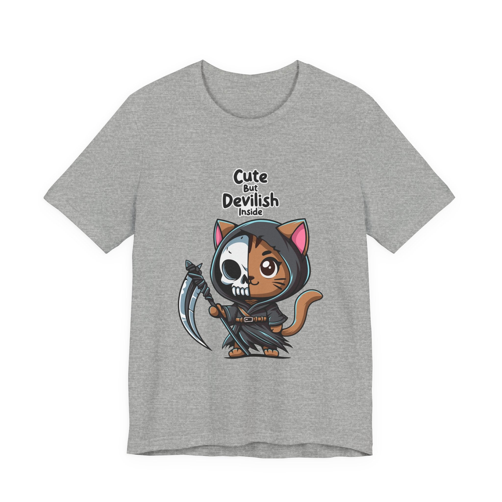 Cute But Devilish Inside Cat Kawaii Grim Reaper Kitty T-Shirt