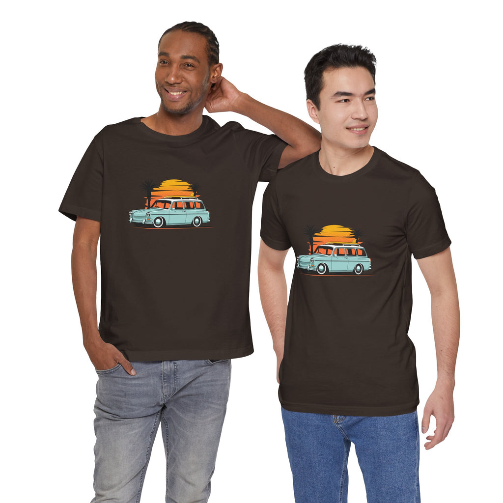 Vintage Surf Beach Sunset Station Wagon Tee