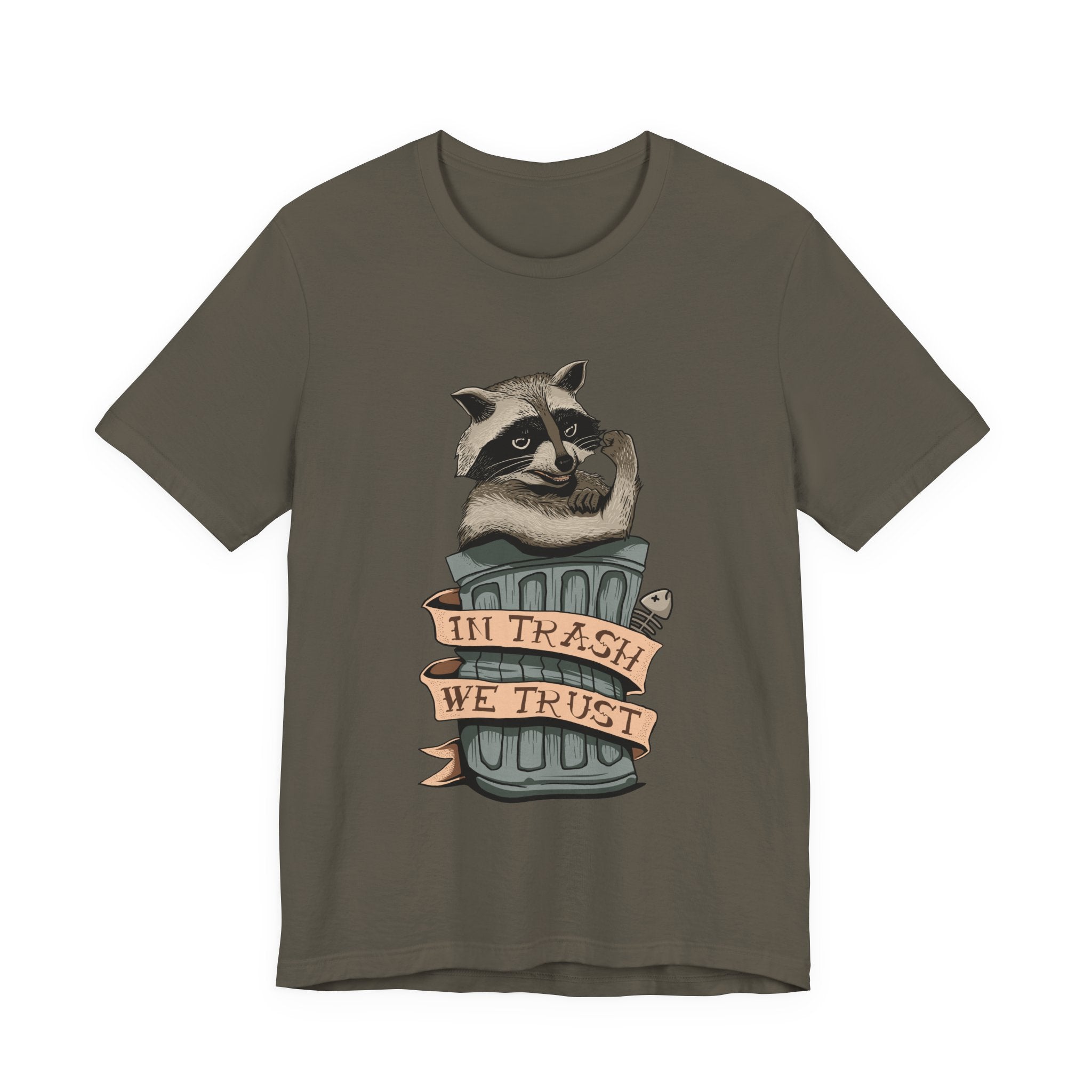 Raccoon "In Trash We Trust" Funny T-Shirt